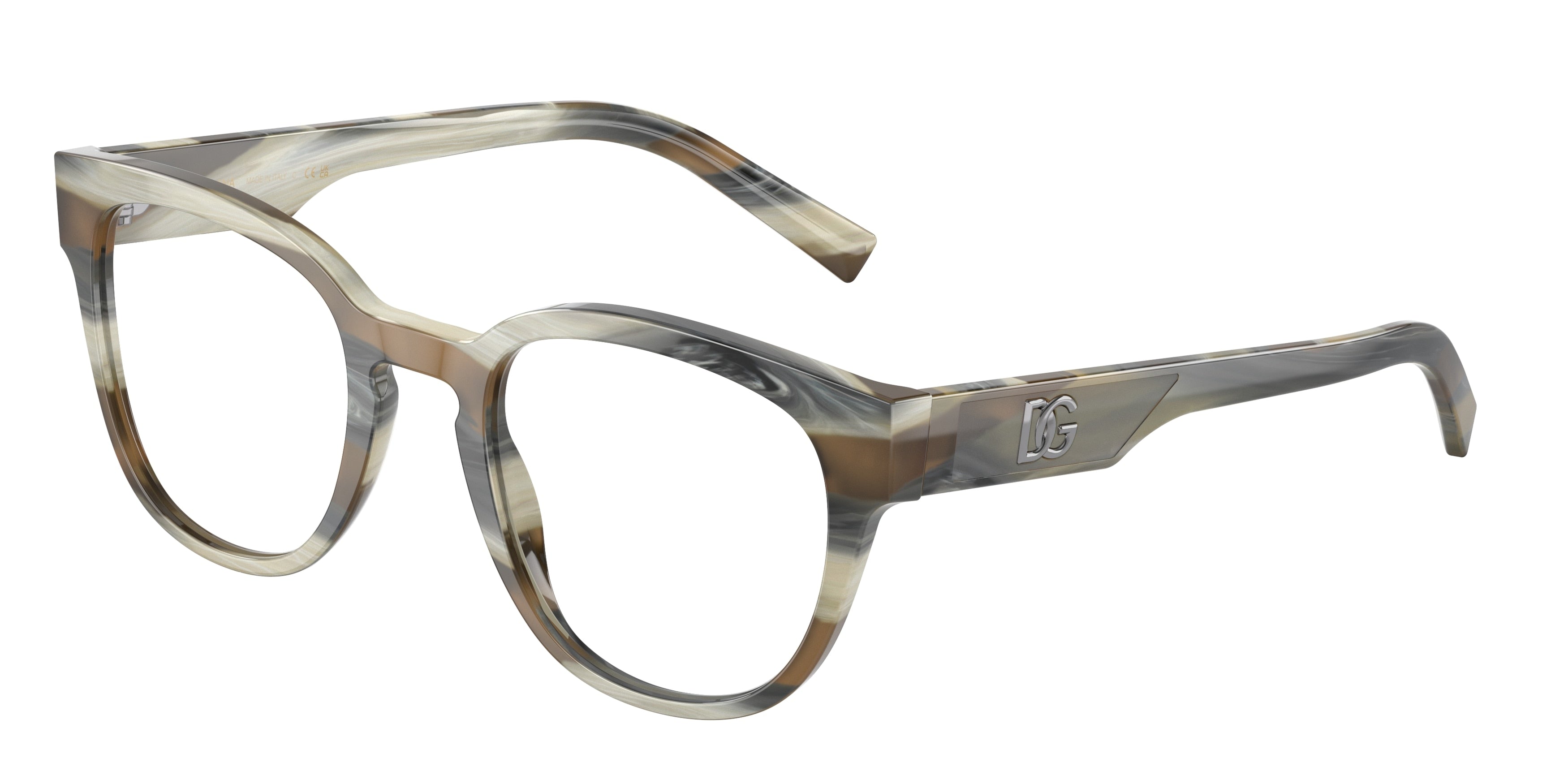 DOLCE & GABBANA DG3350 Phantos Eyeglasses  3390-Grey Horn 51-145-22 - Color Map Grey