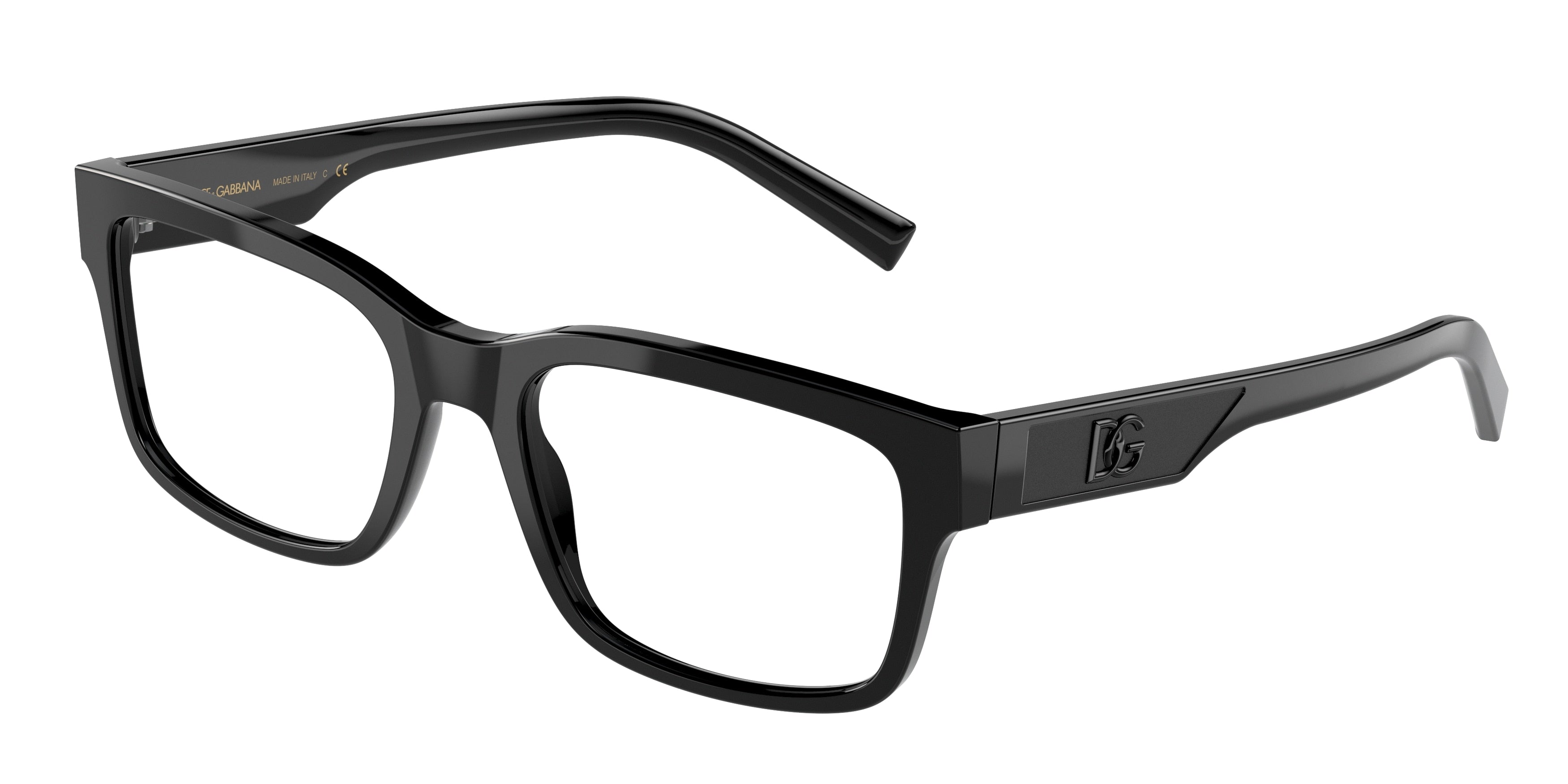 DOLCE & GABBANA DG3352 Rectangle Eyeglasses  501-Black 57-150-20 - Color Map Black