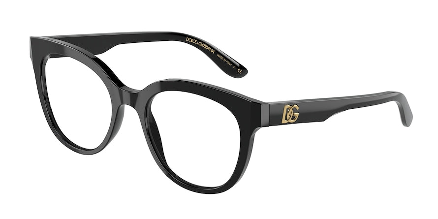 DOLCE & GABBANA DG3353F Phantos Eyeglasses  501-BLACK 51-19-140 - Color Map black
