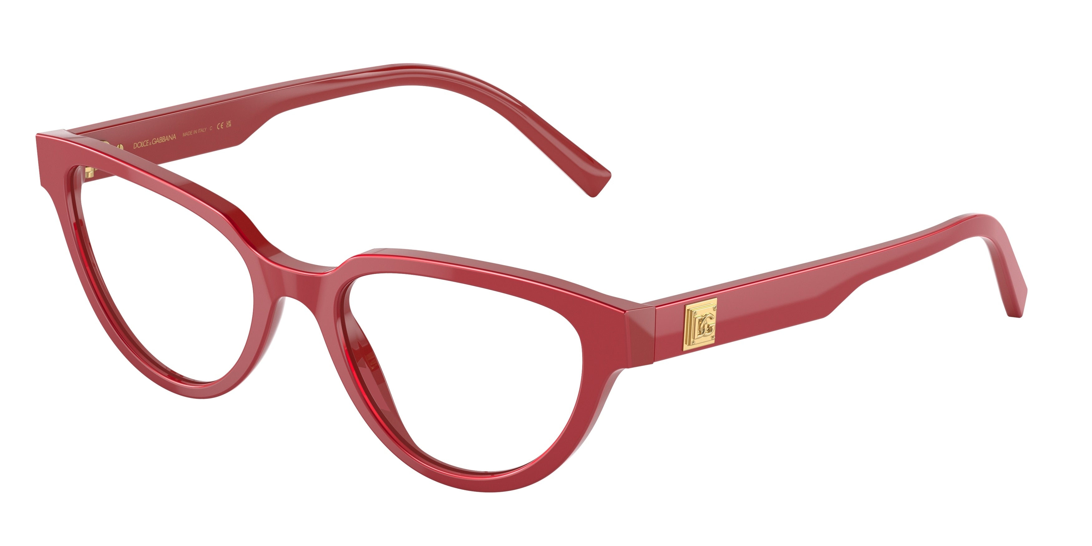 DOLCE & GABBANA DG3358 Butterfly Eyeglasses  3377-Metallic Red 53-145-19 - Color Map Red
