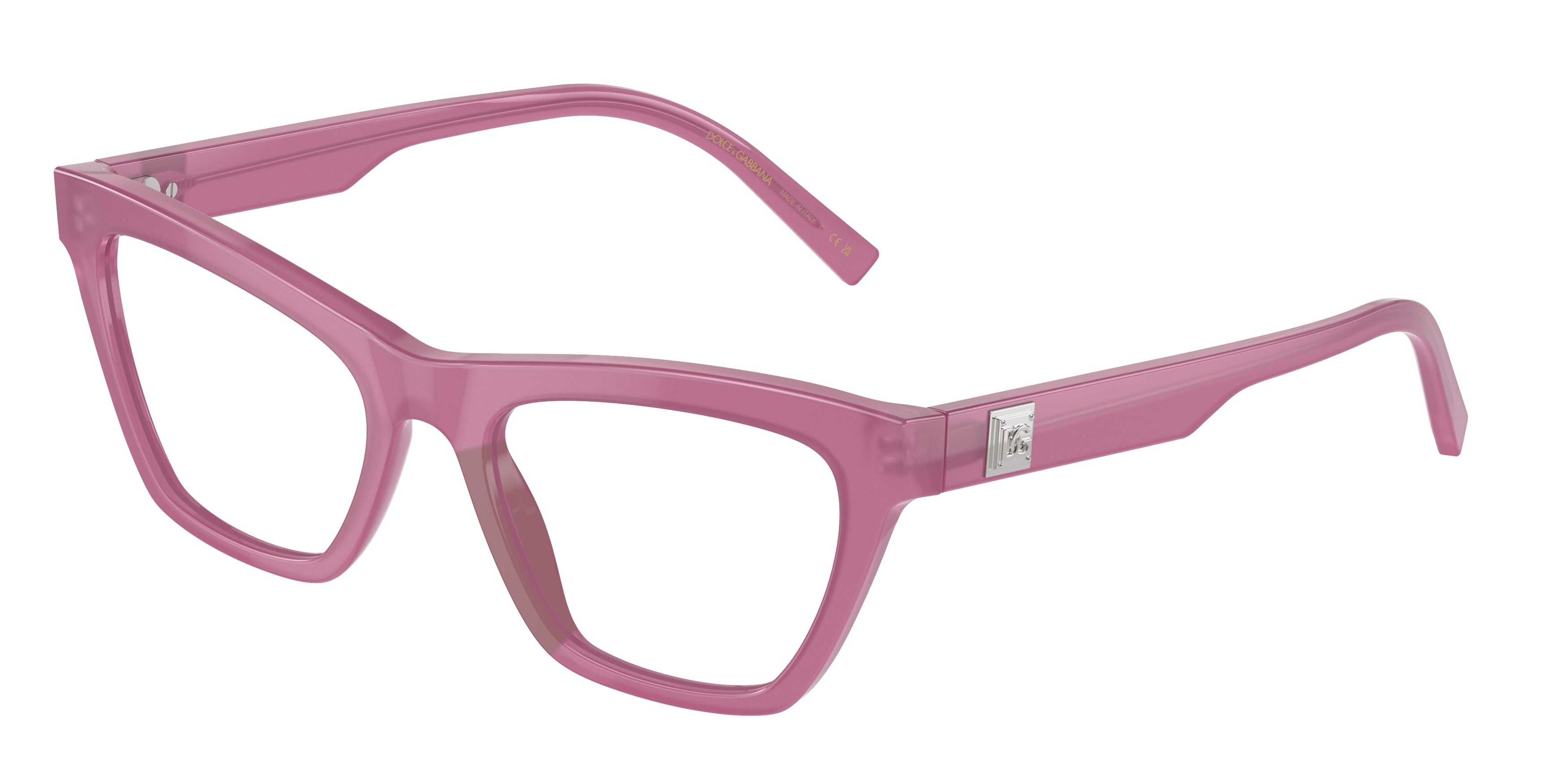 DOLCE & GABBANA DG3359 Cat Eye Eyeglasses  2966-Opal Raspberry 53-145-19 - Color Map Pink