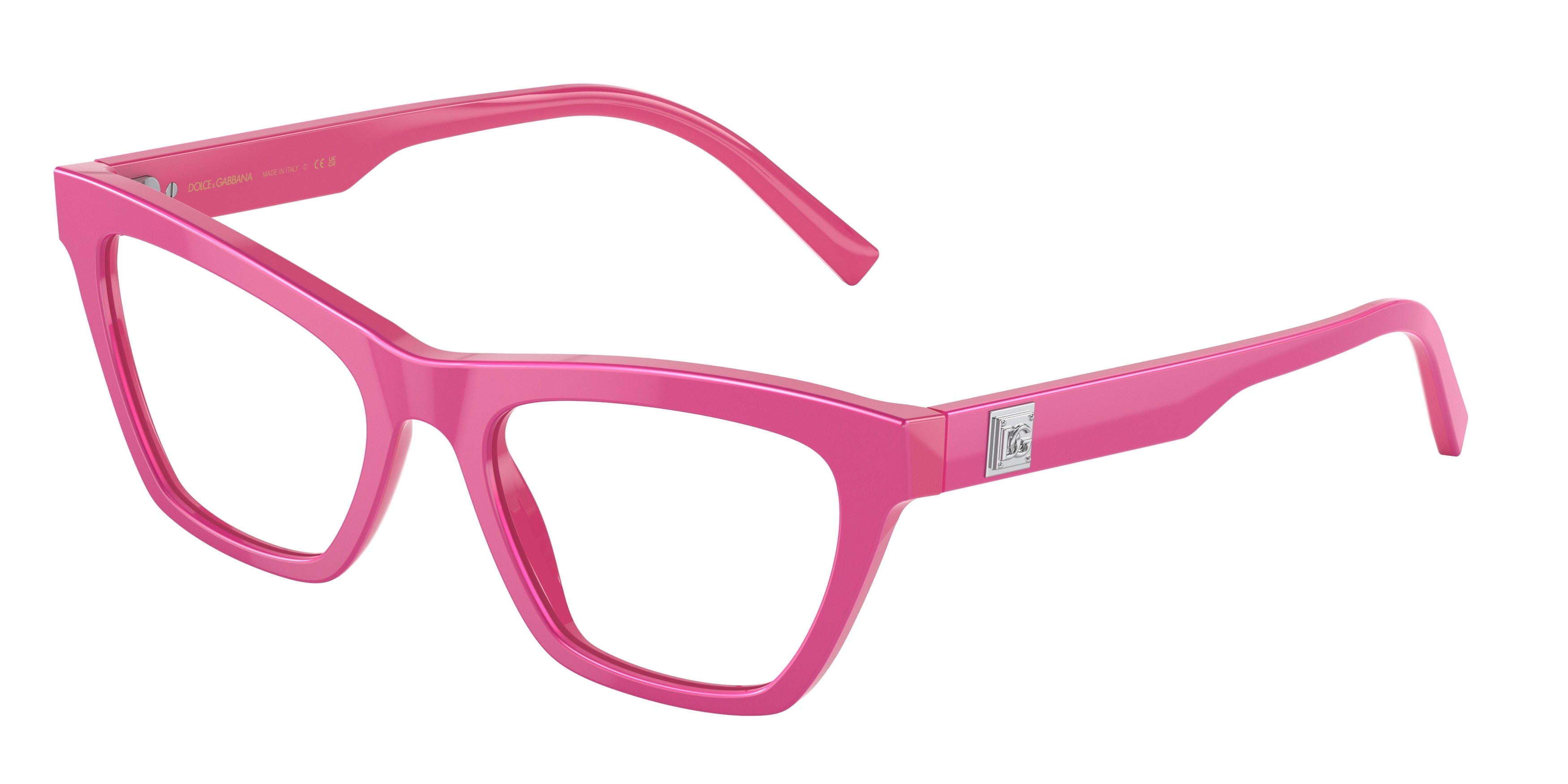 DOLCE & GABBANA DG3359 Cat Eye Eyeglasses  3379-Metallic Fuchsia 53-145-19 - Color Map Pink
