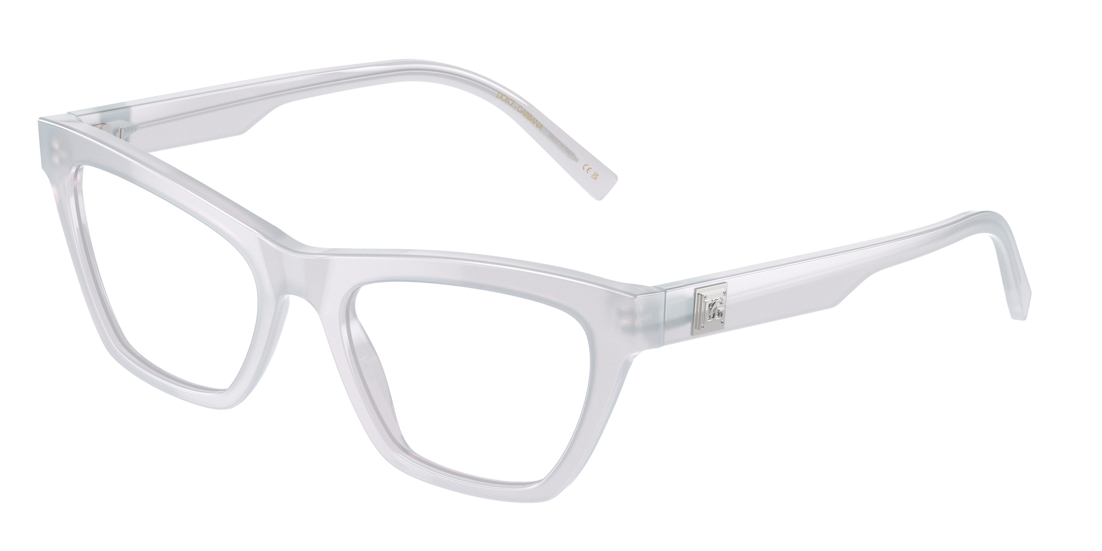 DOLCE & GABBANA DG3359 Cat Eye Eyeglasses  3420-Opal Crystal 53-145-19 - Color Map Transparent