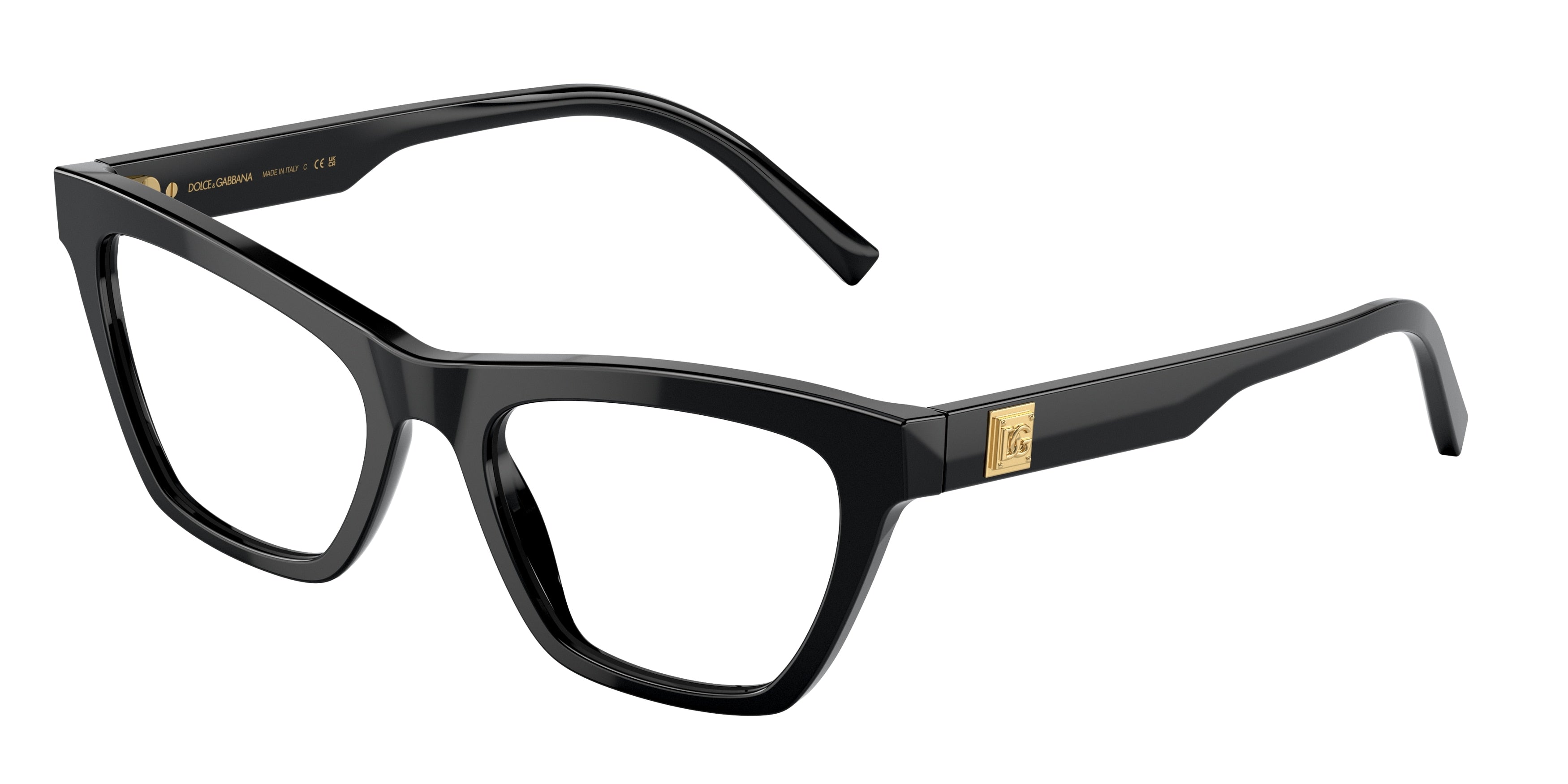 DOLCE & GABBANA DG3359 Cat Eye Eyeglasses  501-Black 53-145-19 - Color Map Black