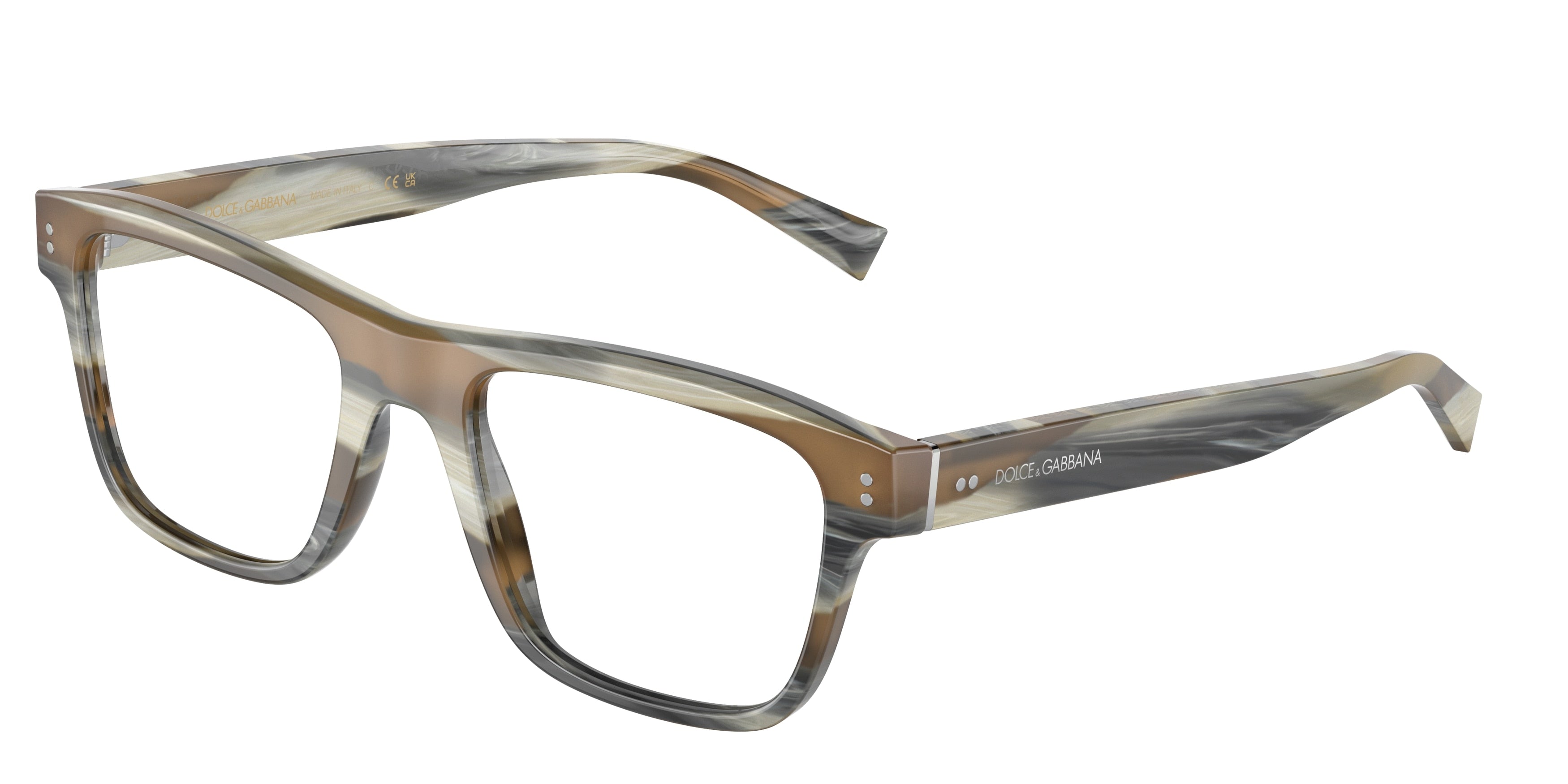 DOLCE & GABBANA DG3362 Square Eyeglasses  3390-Grey Horn 53-145-20 - Color Map Grey