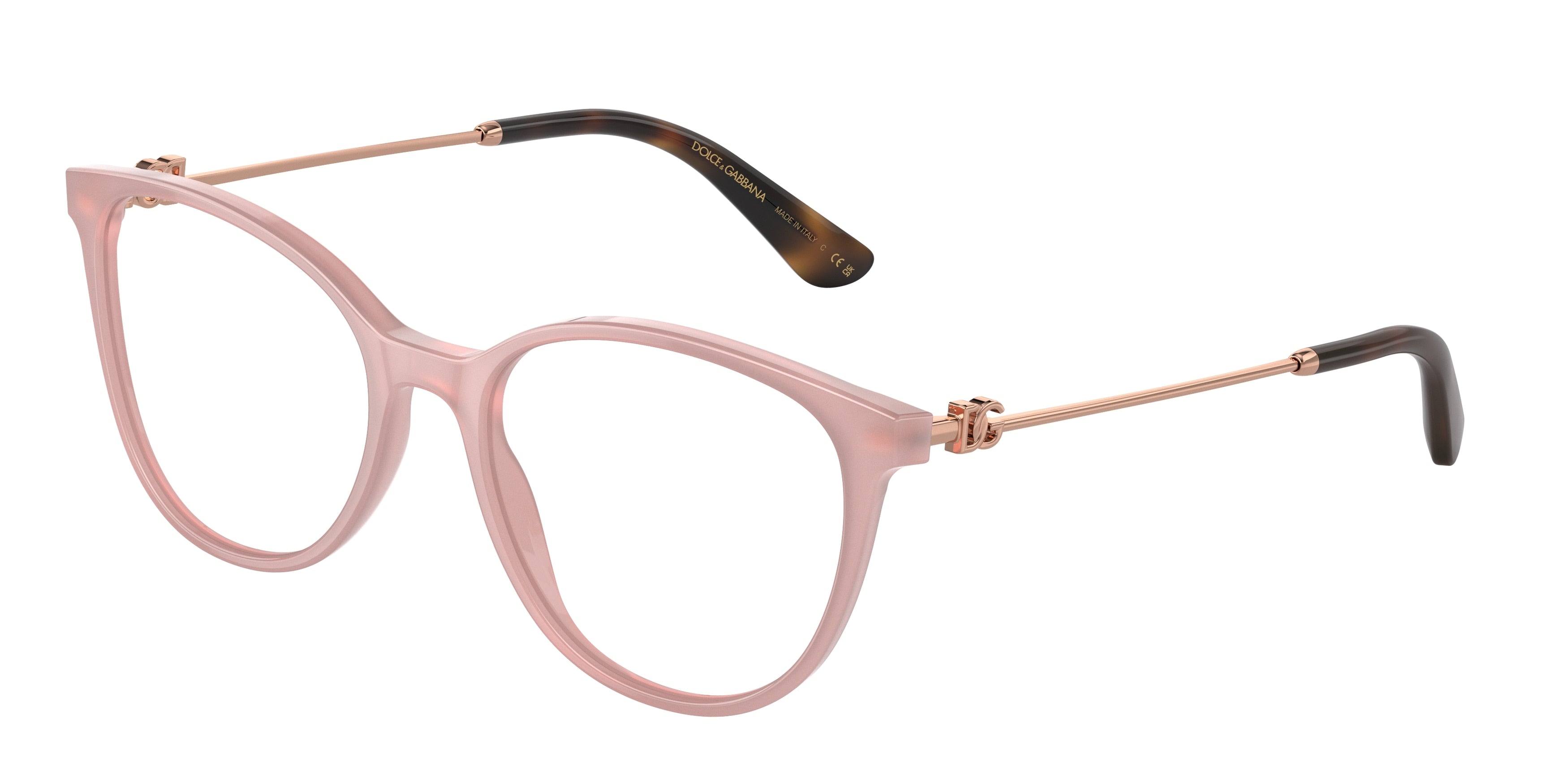 DOLCE & GABBANA DG3363 Butterfly Eyeglasses  3384-Opal Rose 54-145-18 - Color Map Pink