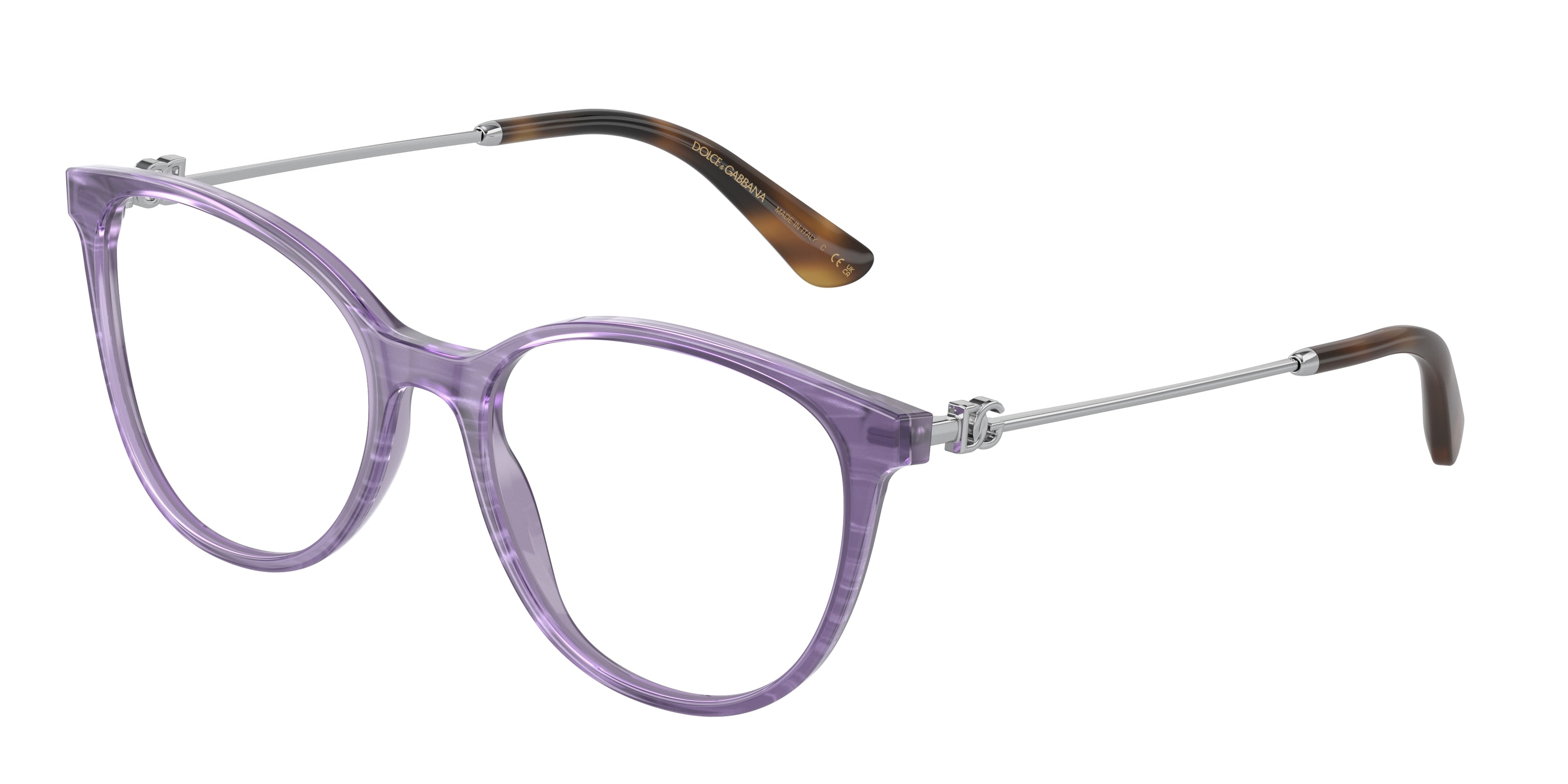 DOLCE & GABBANA DG3363 Butterfly Eyeglasses  3407-Fleur Purple 54-145-18 - Color Map Violet