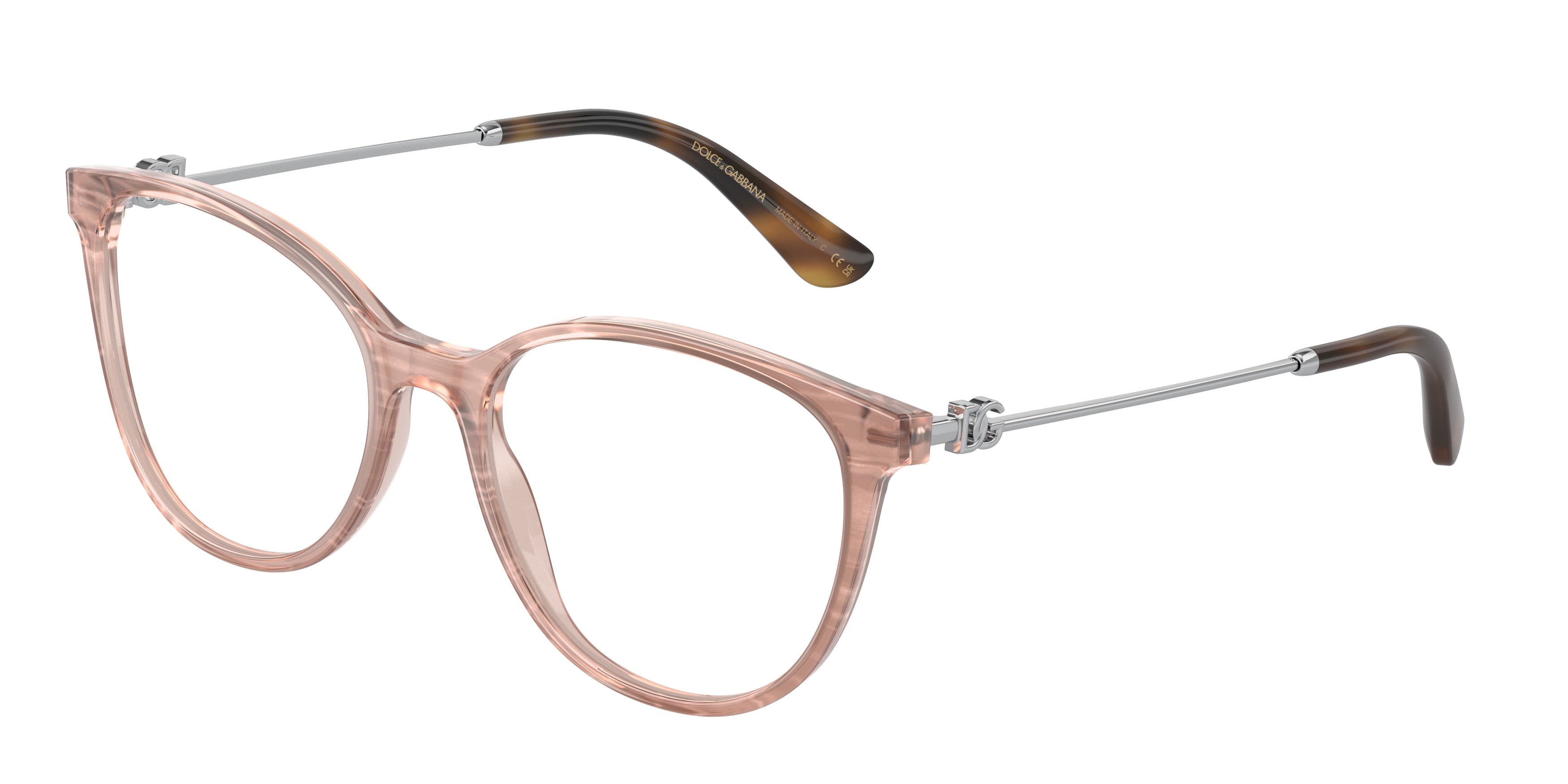 DOLCE & GABBANA DG3363 Butterfly Eyeglasses  3411-Fleur Caramel 54-145-18 - Color Map Brown