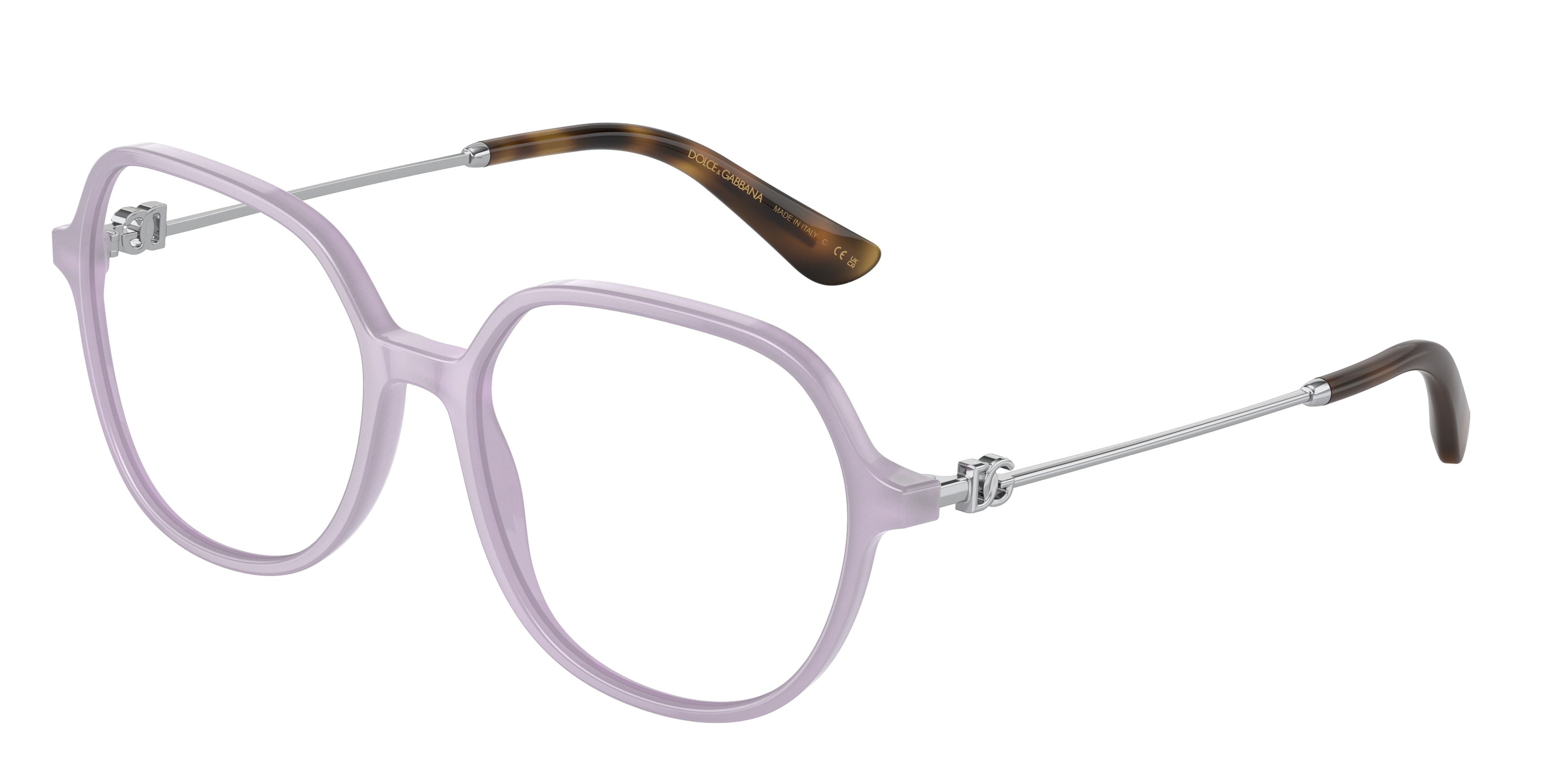 DOLCE & GABBANA DG3364F Butterfly Eyeglasses  3382-Opal Lillac 56-145-17 - Color Map Violet