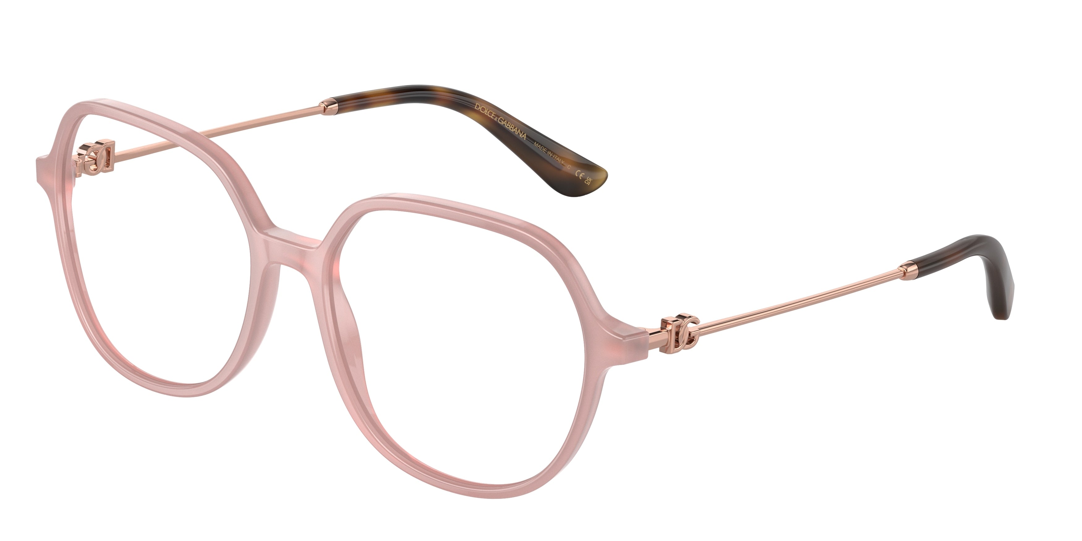 DOLCE & GABBANA DG3364F Butterfly Eyeglasses  3384-Opal Rose 56-145-17 - Color Map Pink