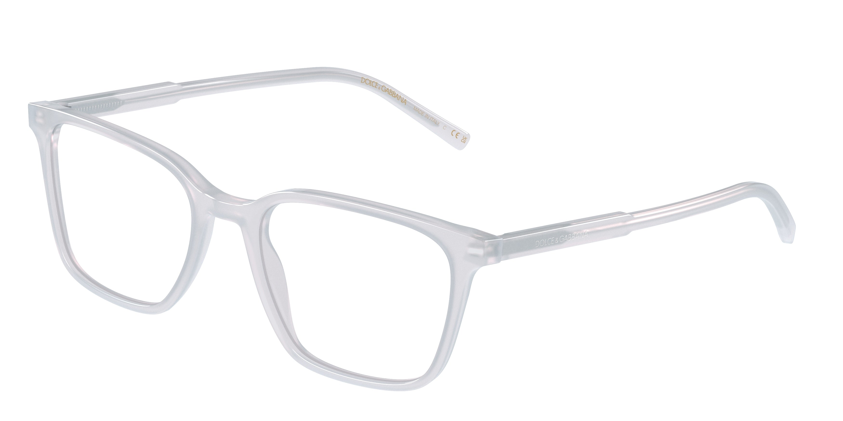DOLCE & GABBANA DG3365 Square Eyeglasses  3420-Opal Crystal 54-145-19 - Color Map Transparent