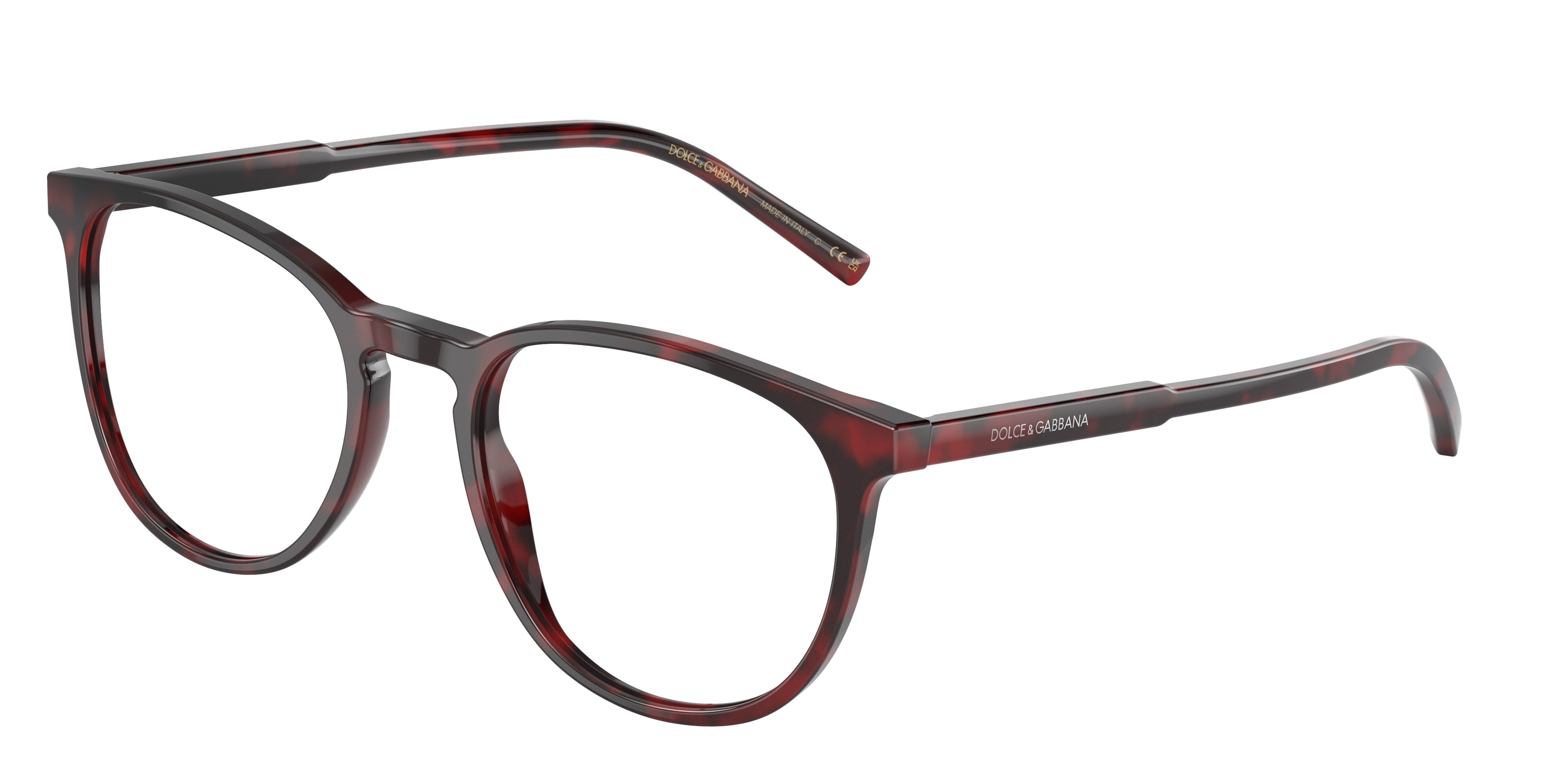 DOLCE & GABBANA DG3366F Phantos Eyeglasses  3358-Red Havana 54-145-20 - Color Map Red