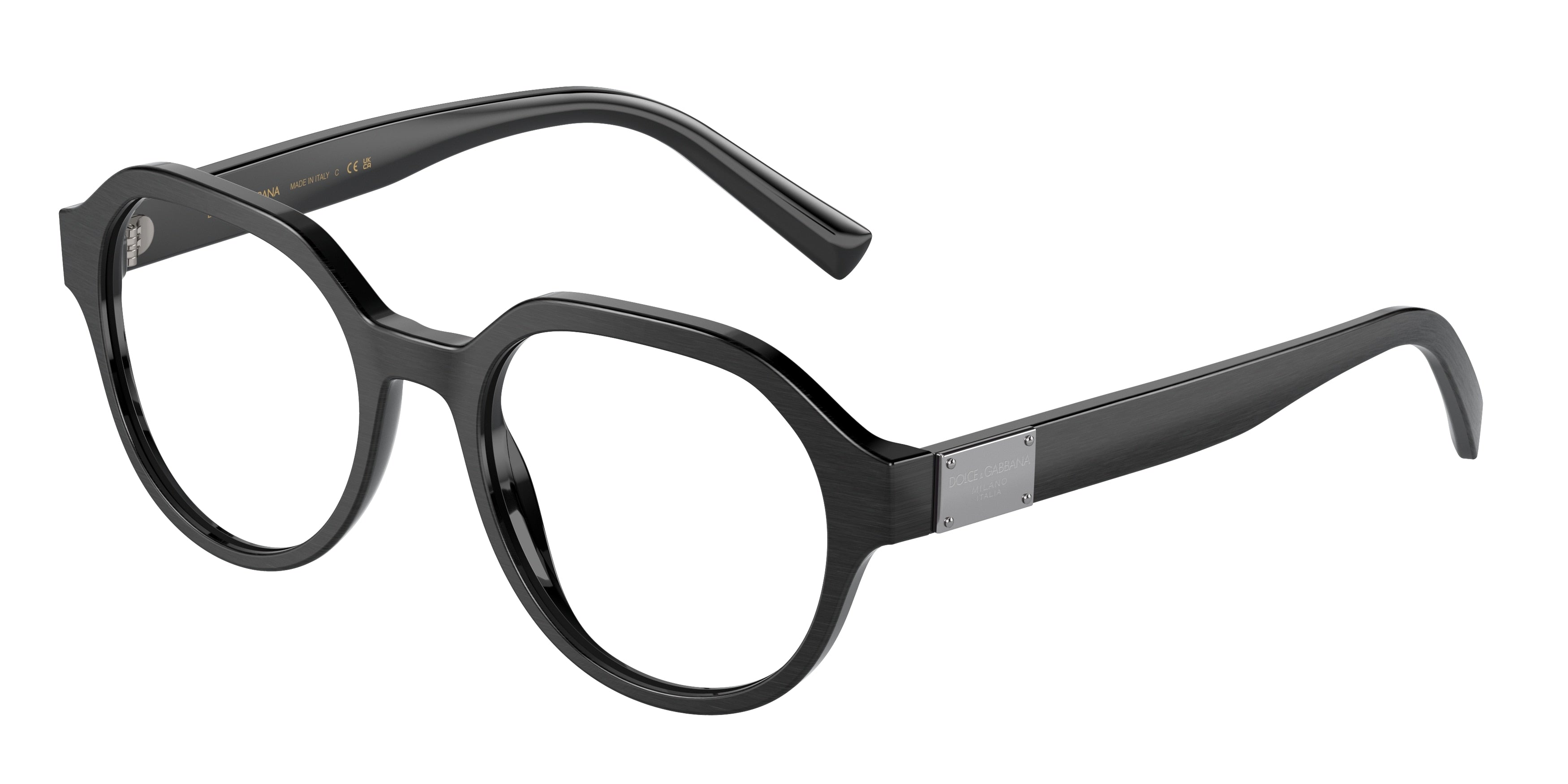 DOLCE & GABBANA DG3367F Phantos Eyeglasses  2820-Brushed Black 52-145-19 - Color Map Black