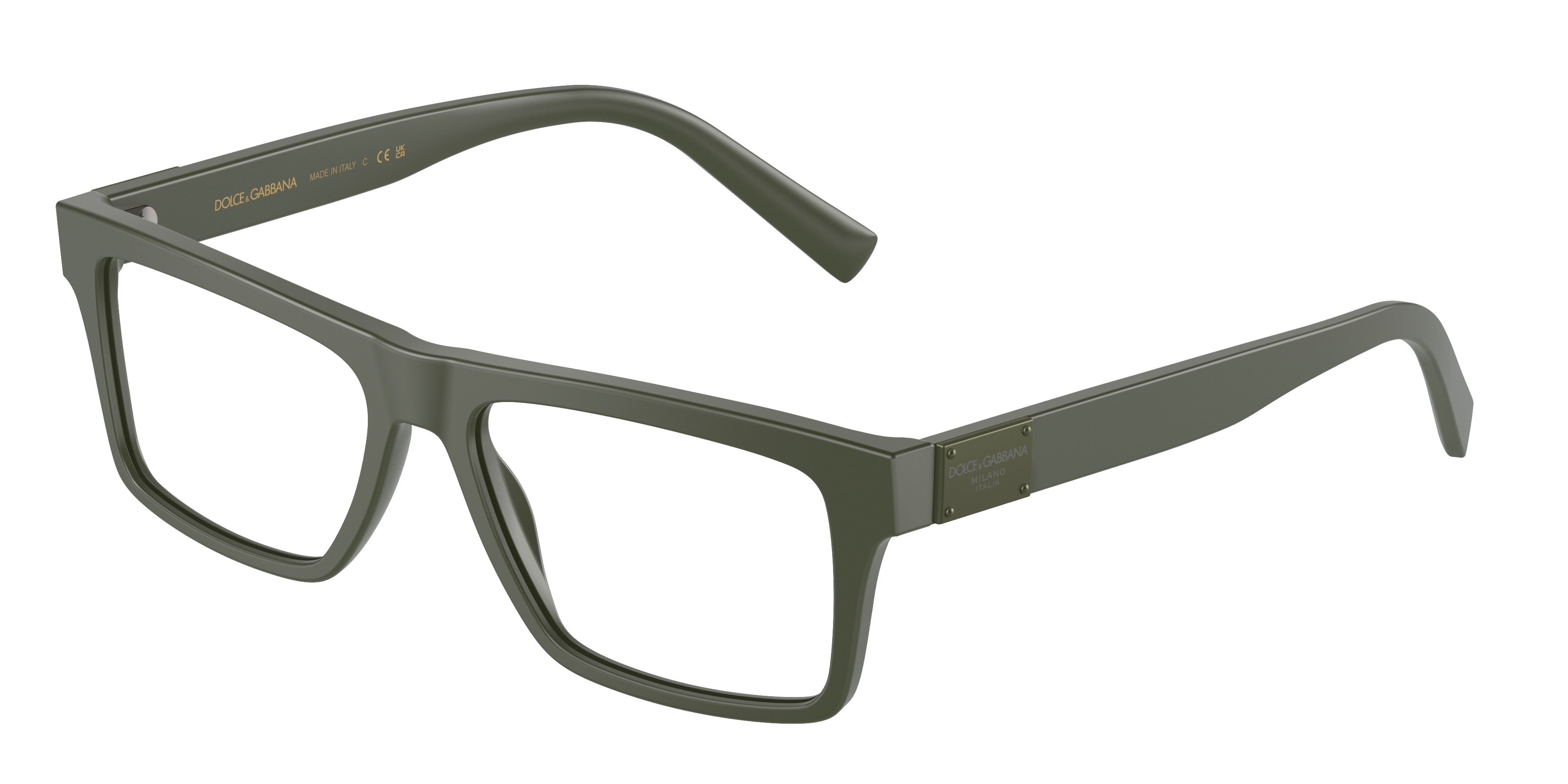 DOLCE & GABBANA DG3368F Rectangle Eyeglasses  3297-Matte Dark Green 54-145-16 - Color Map Green