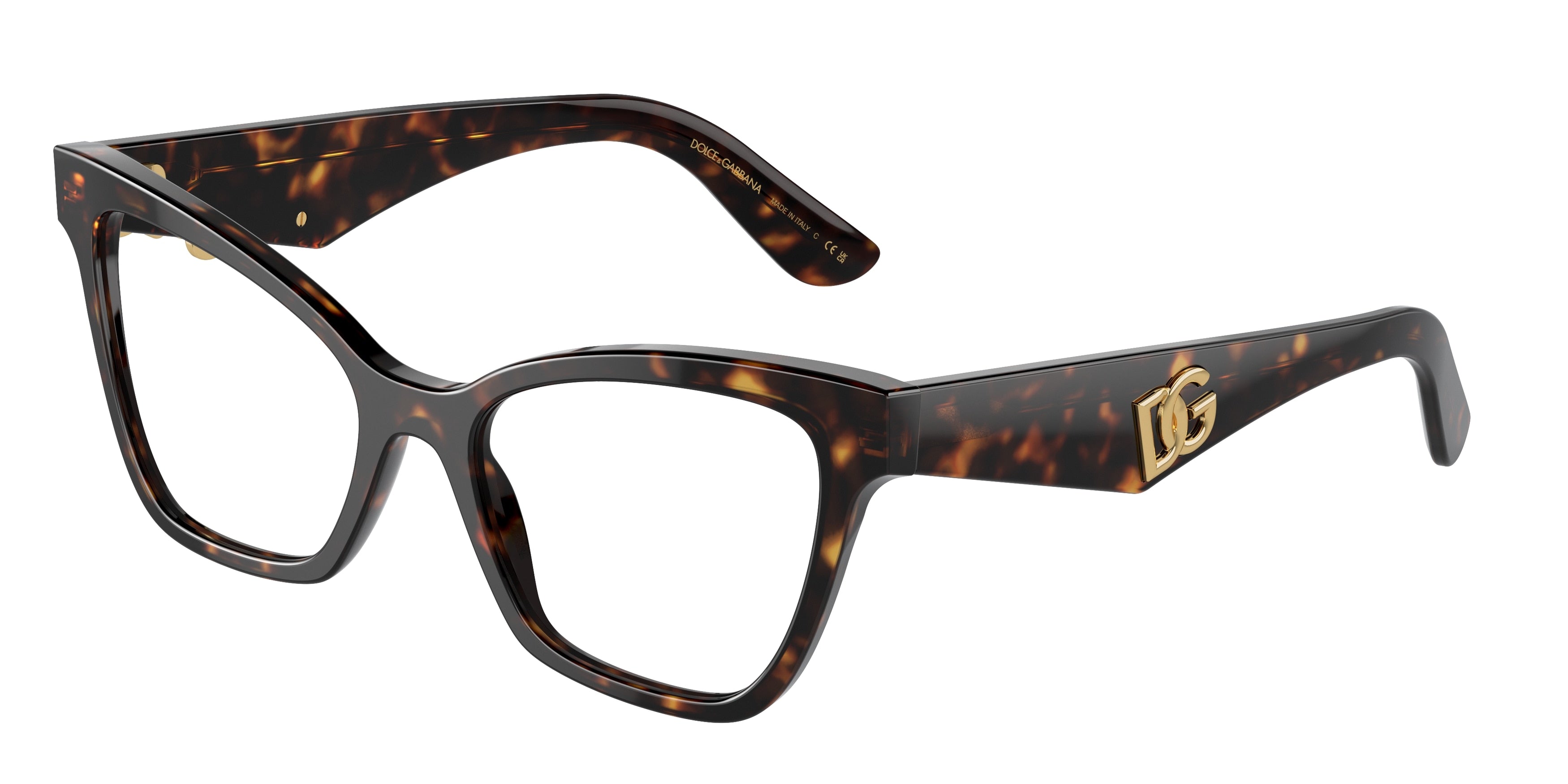 DOLCE & GABBANA DG3369 Cat Eye Eyeglasses  502-Havana 52-145-18 - Color Map Tortoise