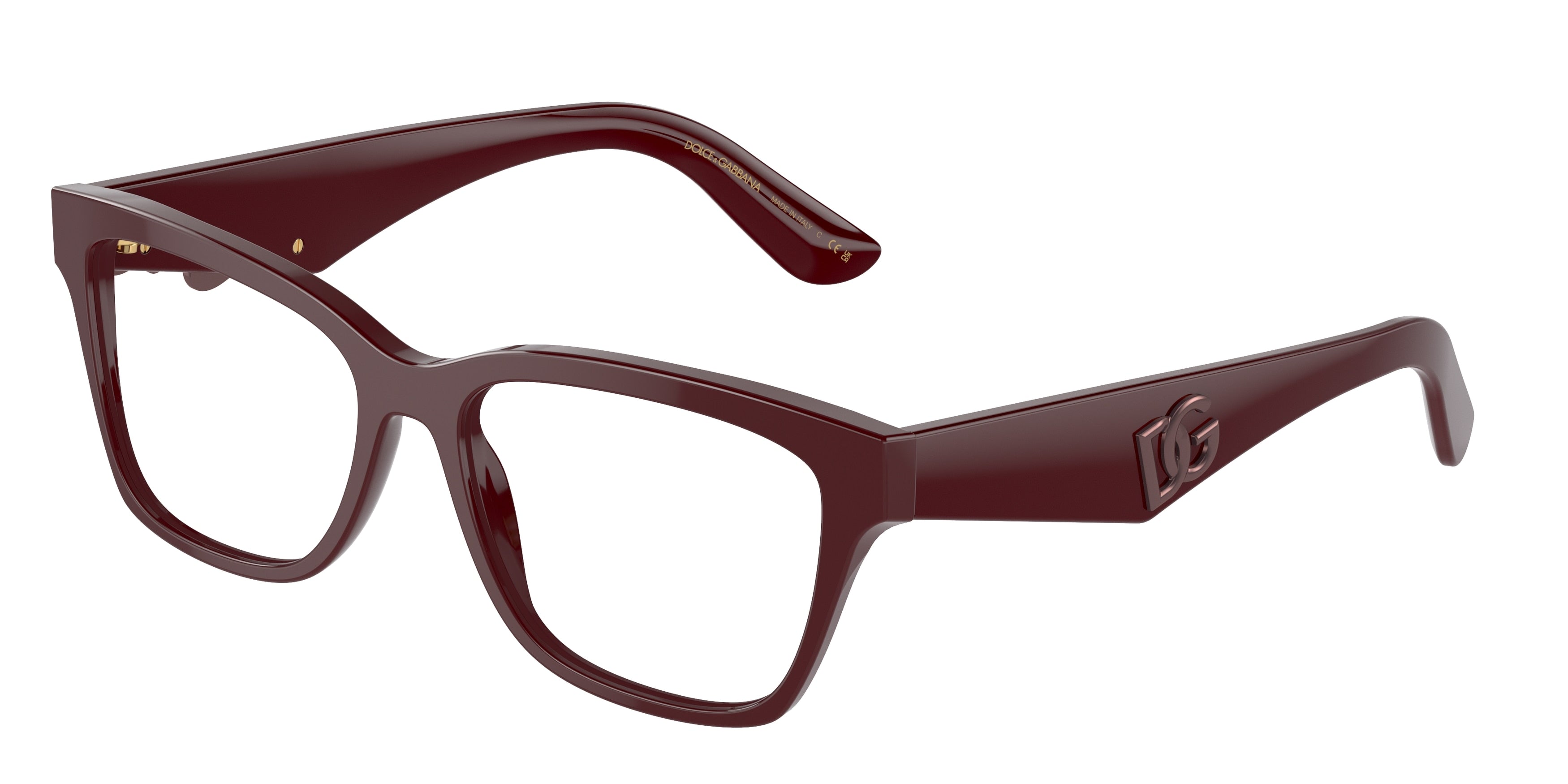 DOLCE & GABBANA DG3370 Rectangle Eyeglasses  3091-Bordeaux 54-145-16 - Color Map Red