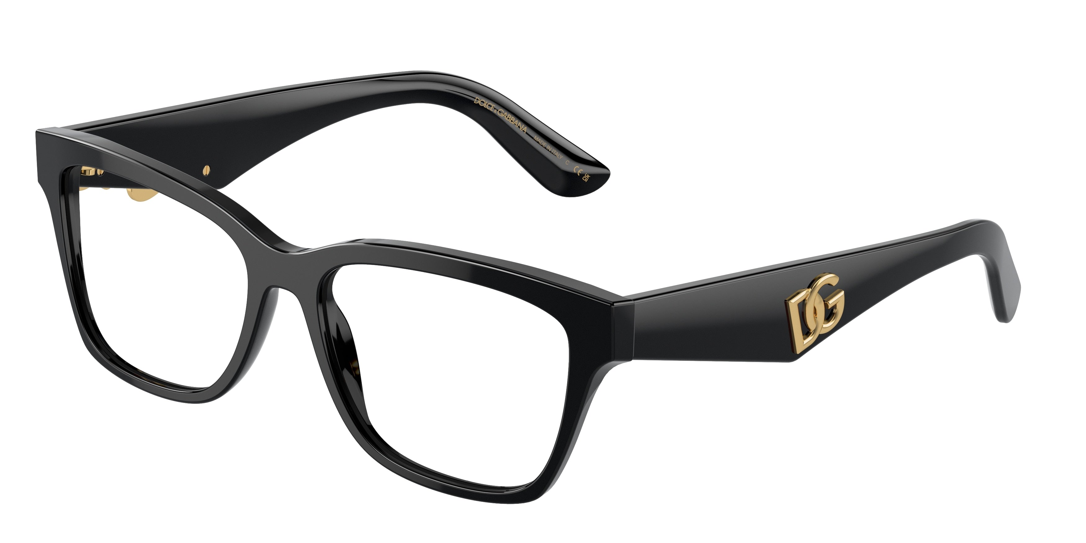DOLCE & GABBANA DG3370 Rectangle Eyeglasses  501-Black 54-145-16 - Color Map Black