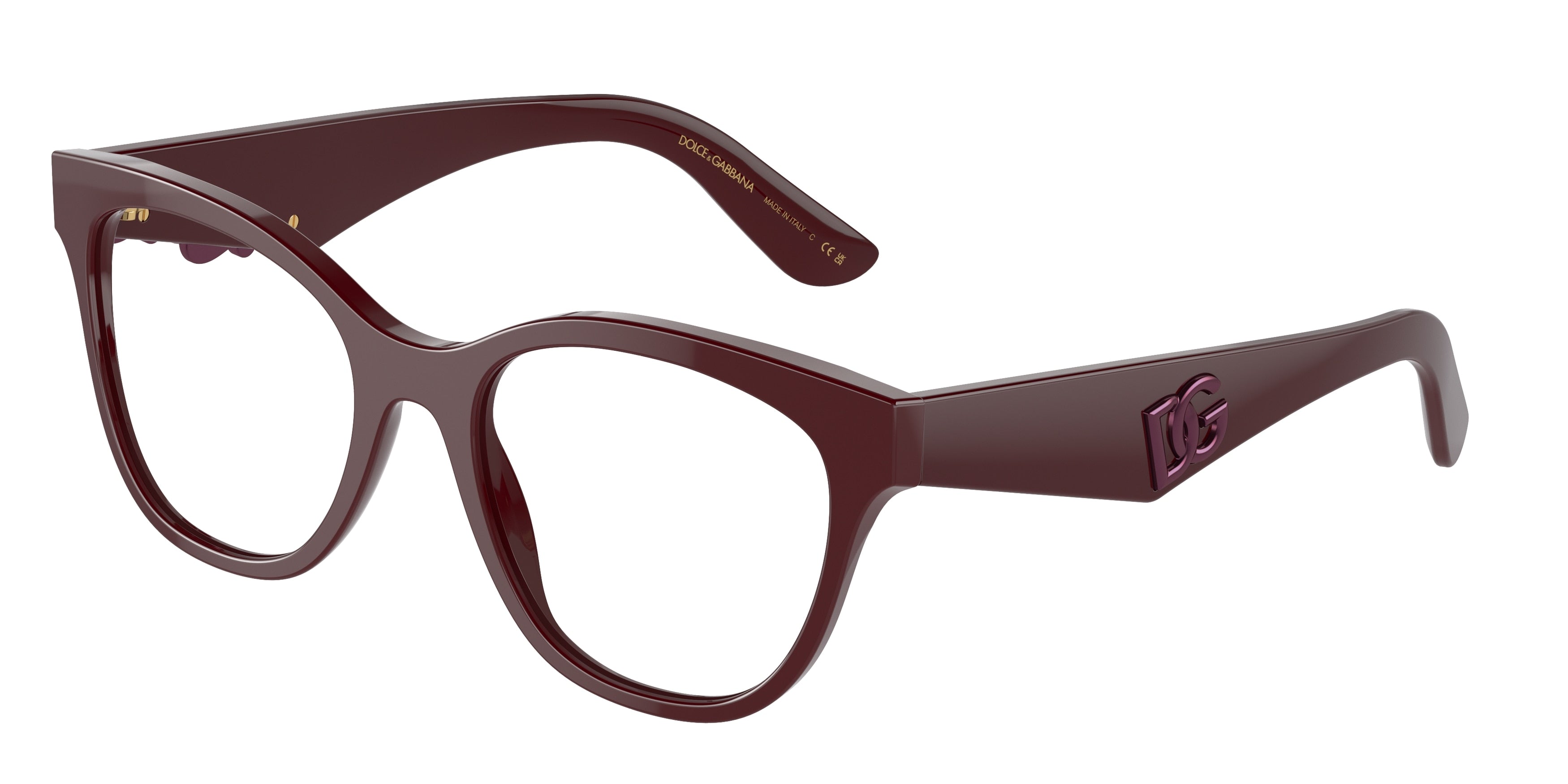 DOLCE & GABBANA DG3371F Phantos Eyeglasses  3091-Bordeaux 53-145-19 - Color Map Red