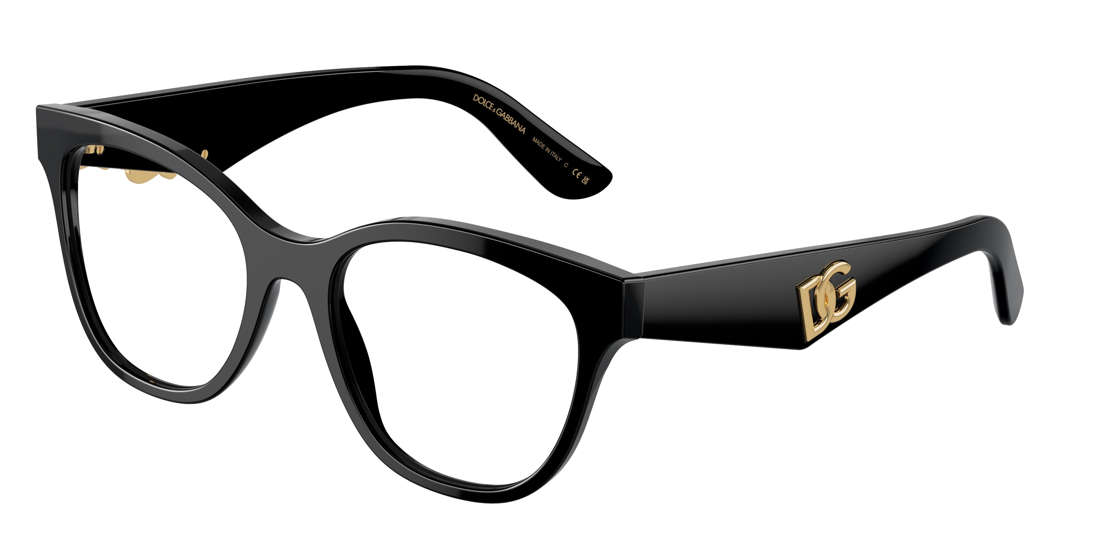 DOLCE & GABBANA DG3371F Phantos Eyeglasses  501-Black 53-145-19 - Color Map Black