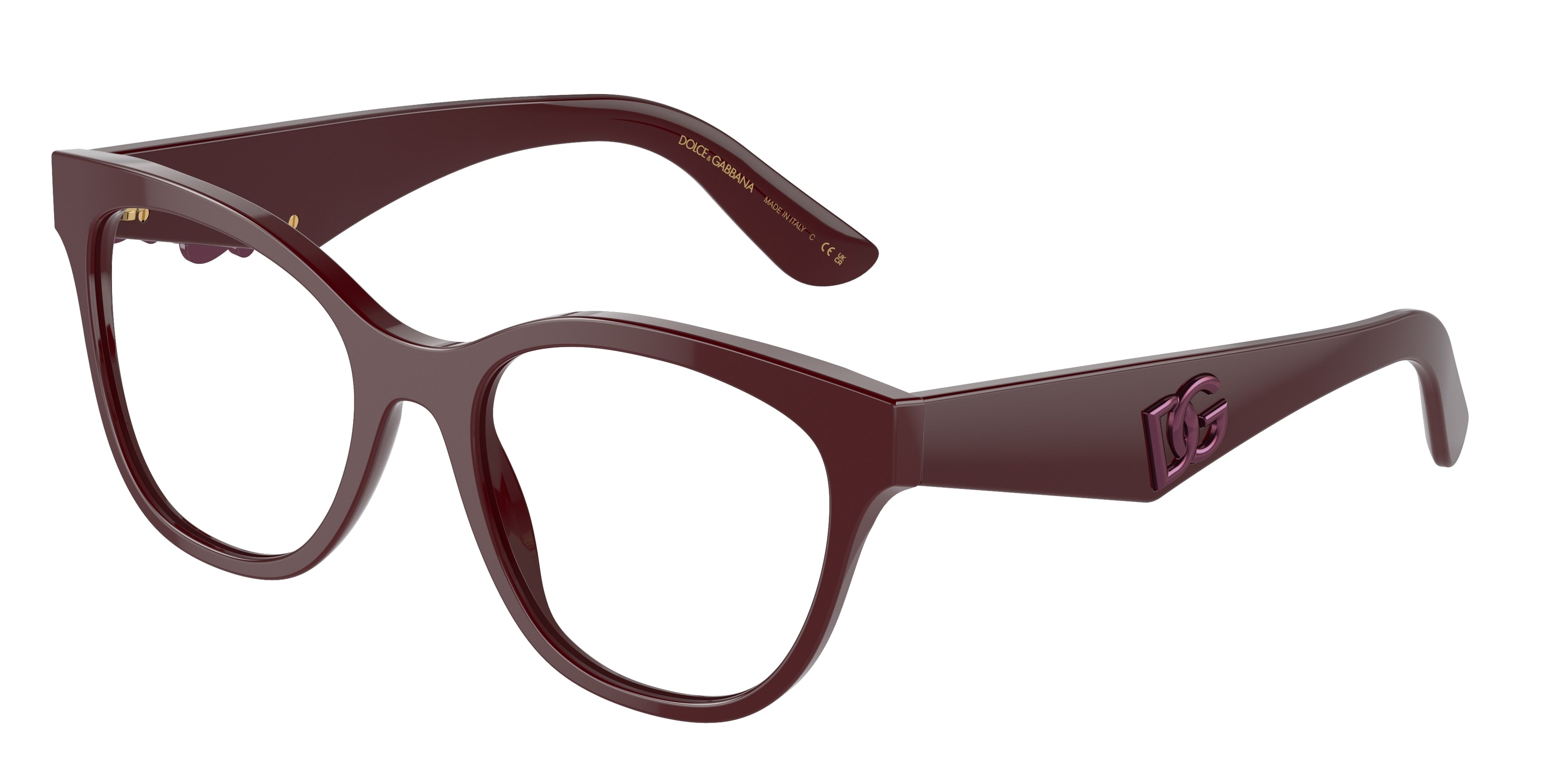 DOLCE & GABBANA DG3371 Phantos Eyeglasses  3091-Bordeaux 53-145-19 - Color Map Red