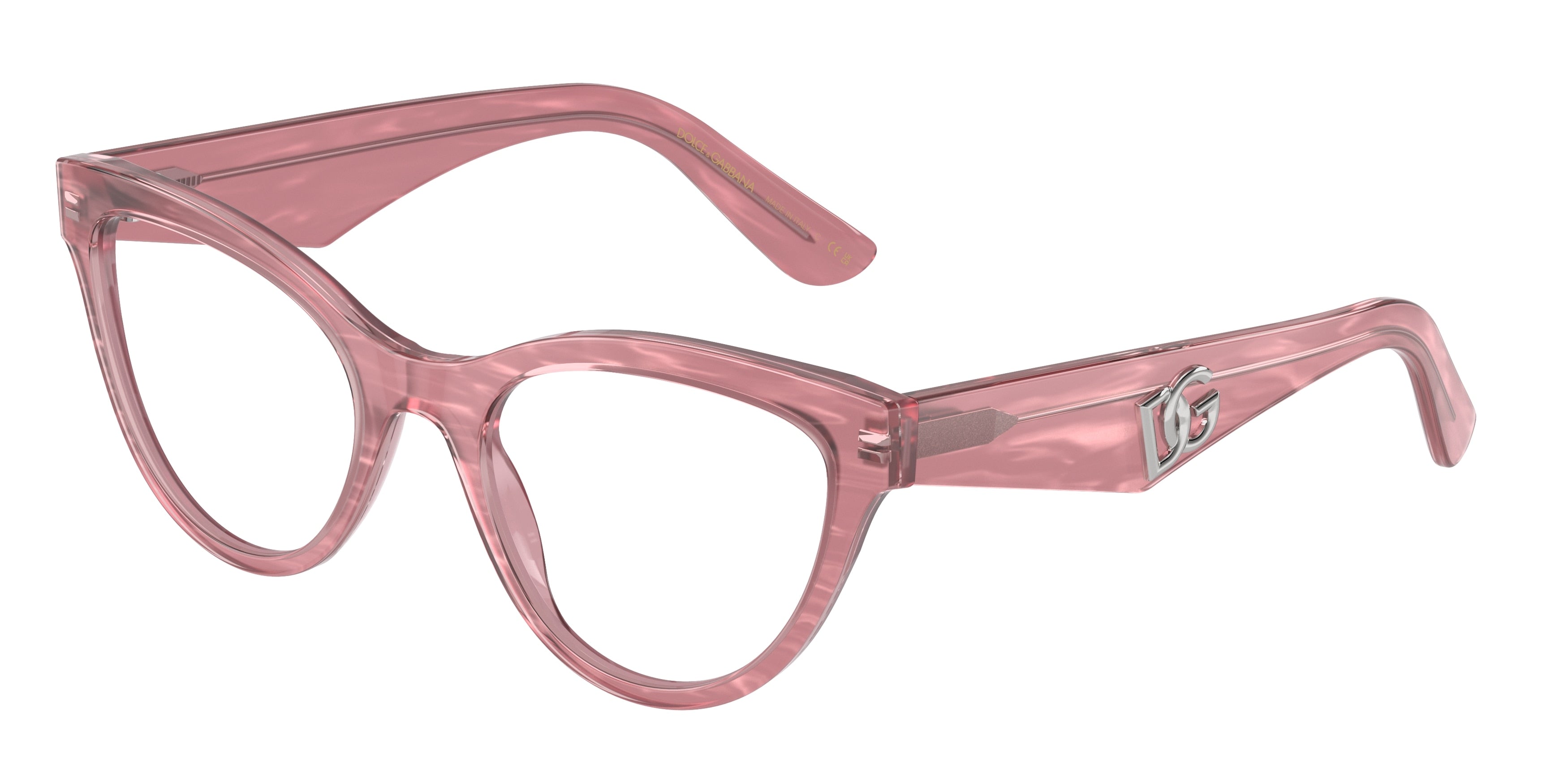 DOLCE & GABBANA DG3372 Butterfly Eyeglasses  3405-Fleur Pink 52-145-20 - Color Map Pink
