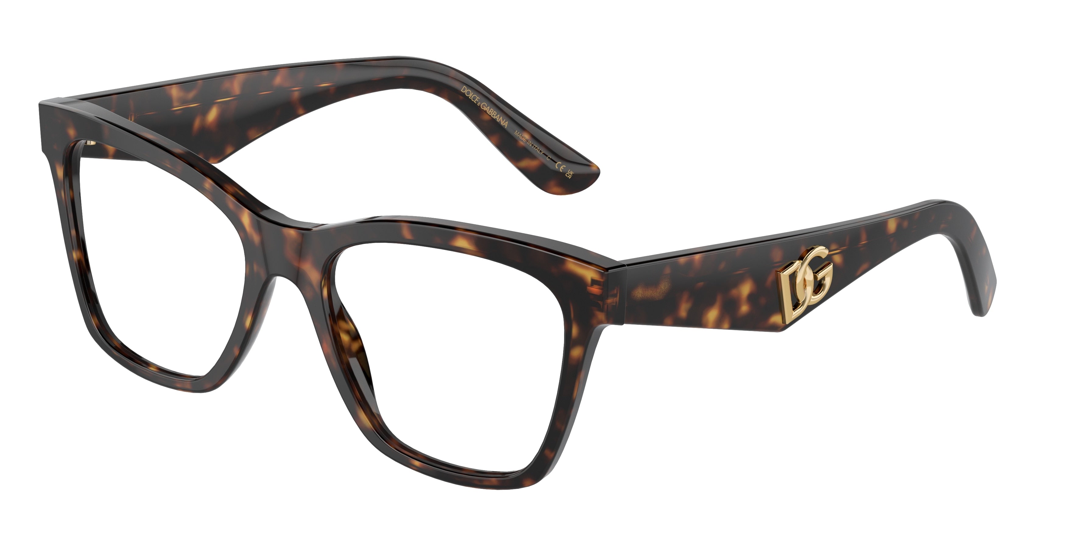 DOLCE & GABBANA DG3374 Square Eyeglasses  502-Havana 53-145-18 - Color Map Tortoise