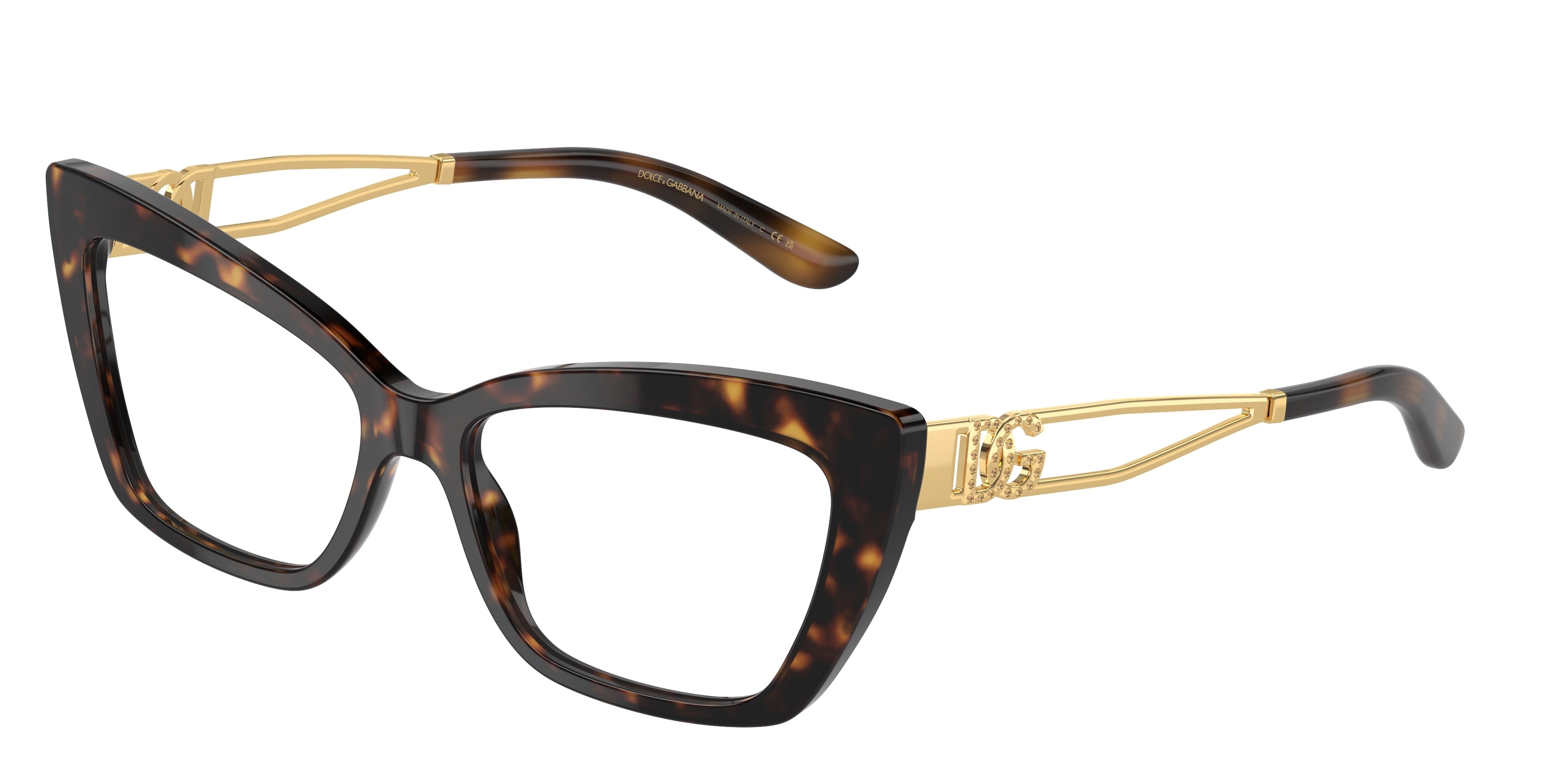 DOLCE & GABBANA DG3375B Cat Eye Eyeglasses  502-Havana 55-140-16 - Color Map Tortoise