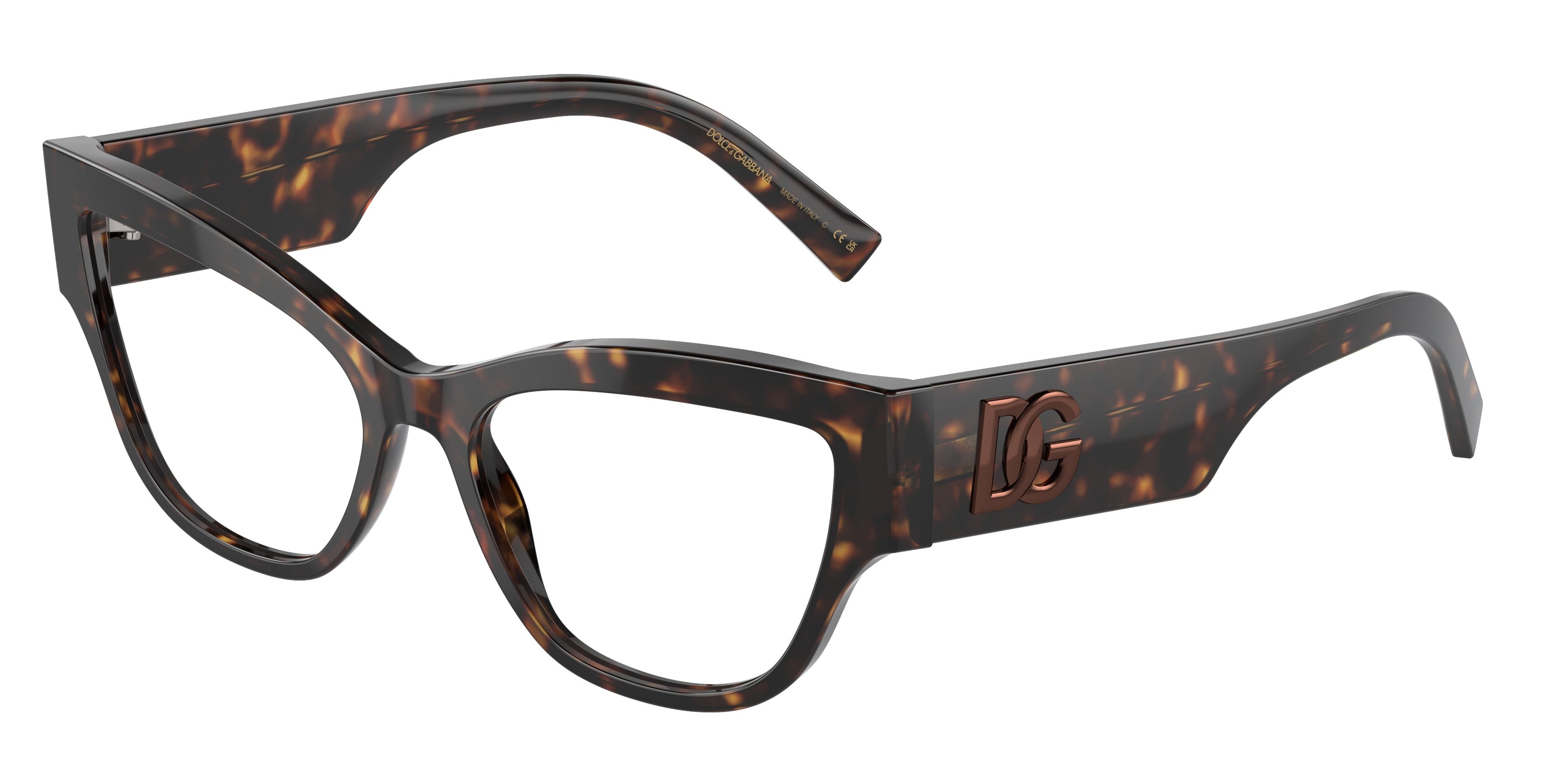 DOLCE & GABBANA DG3378F Cat Eye Eyeglasses  502-Havana 55-145-17 - Color Map Tortoise