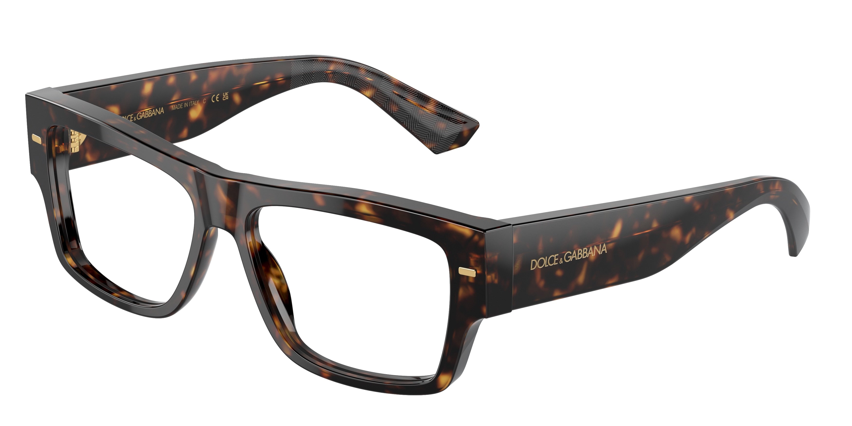 DOLCE & GABBANA DG3379 Rectangle Eyeglasses  502-Havana 55-145-15 - Color Map Tortoise