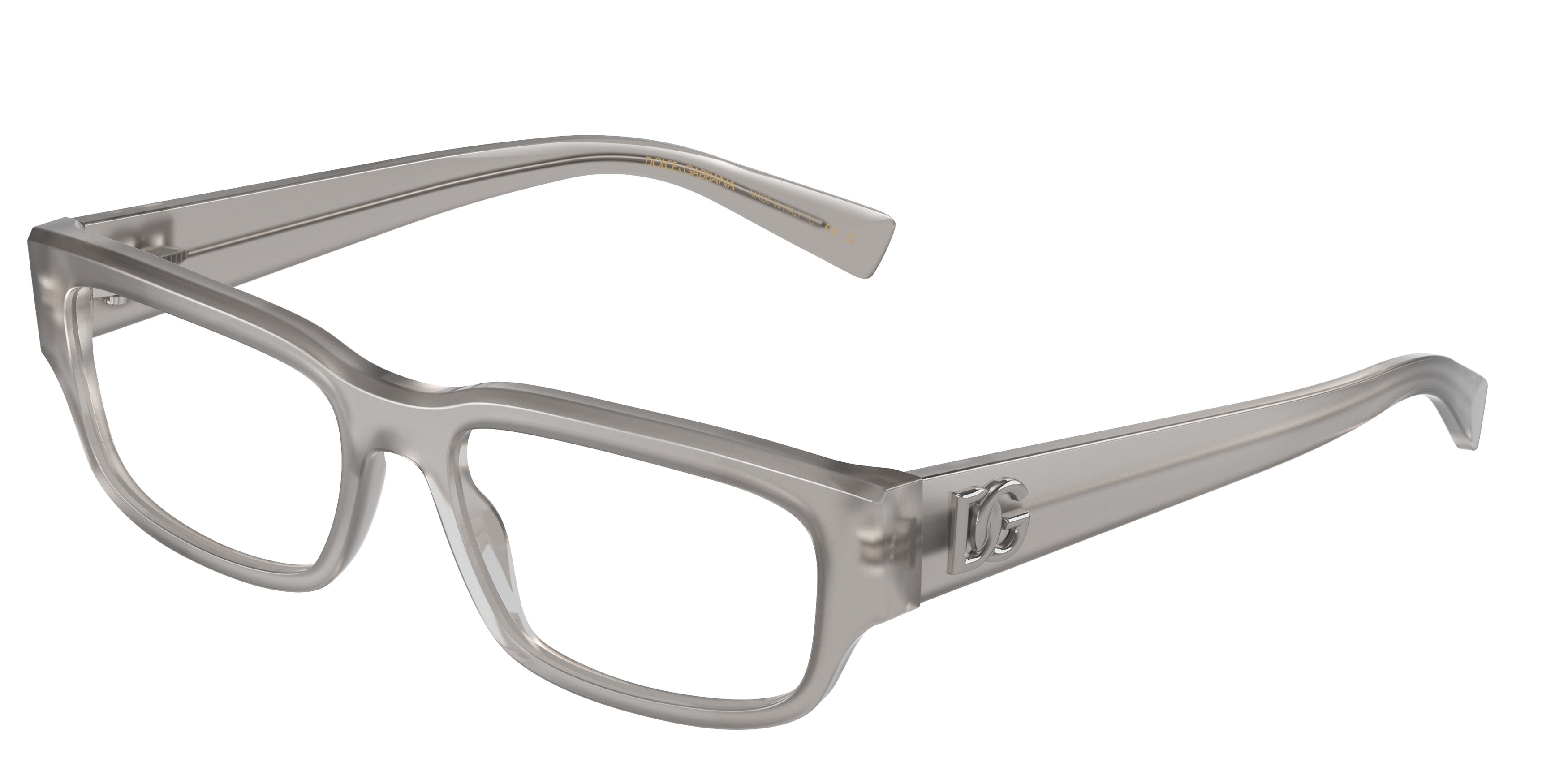 DOLCE & GABBANA DG3381F Rectangle Eyeglasses  3421-Opal Grey 55-145-17 - Color Map Grey