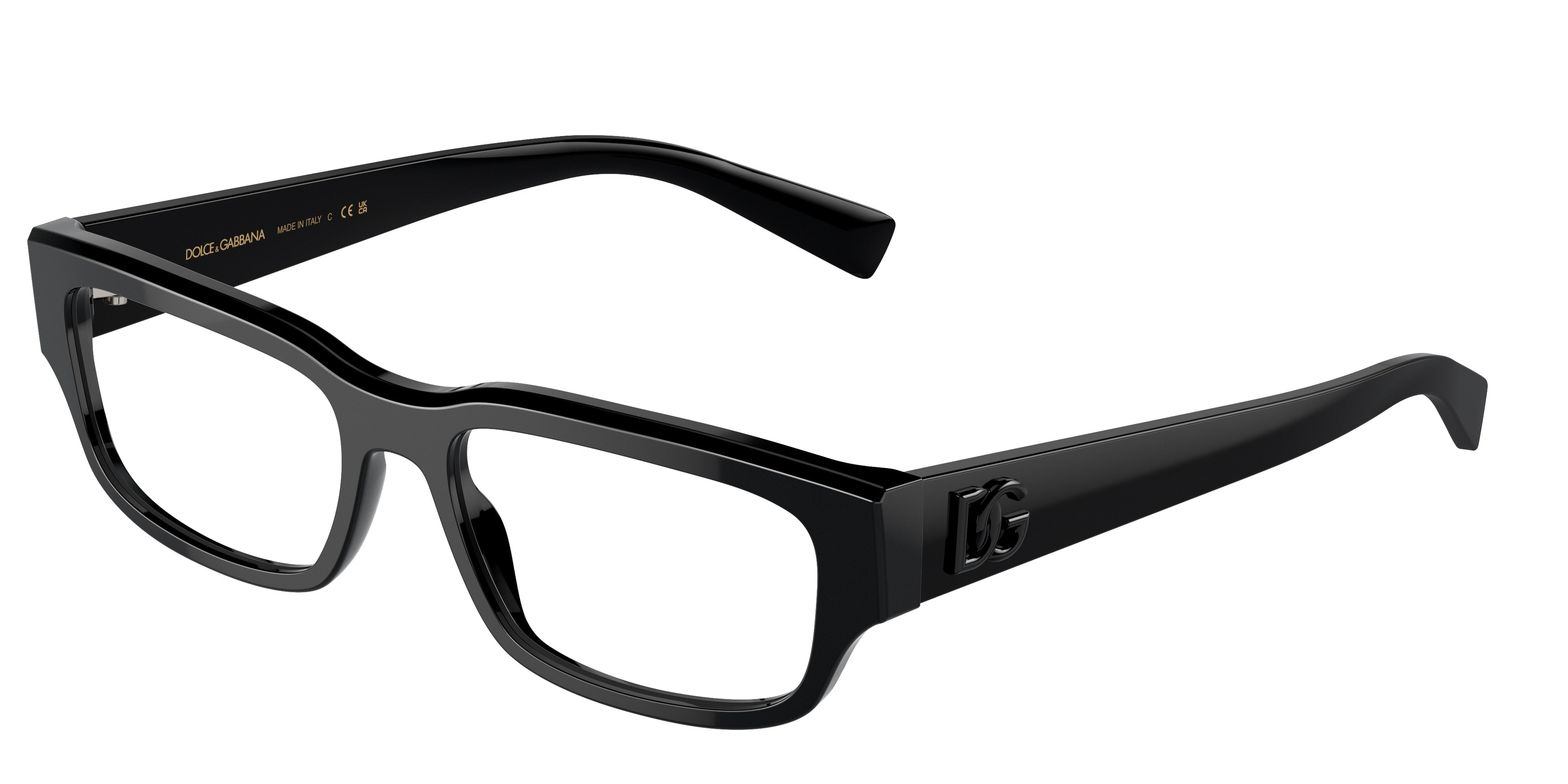 DOLCE & GABBANA DG3381 Rectangle Eyeglasses  501-Black 55-145-17 - Color Map Black