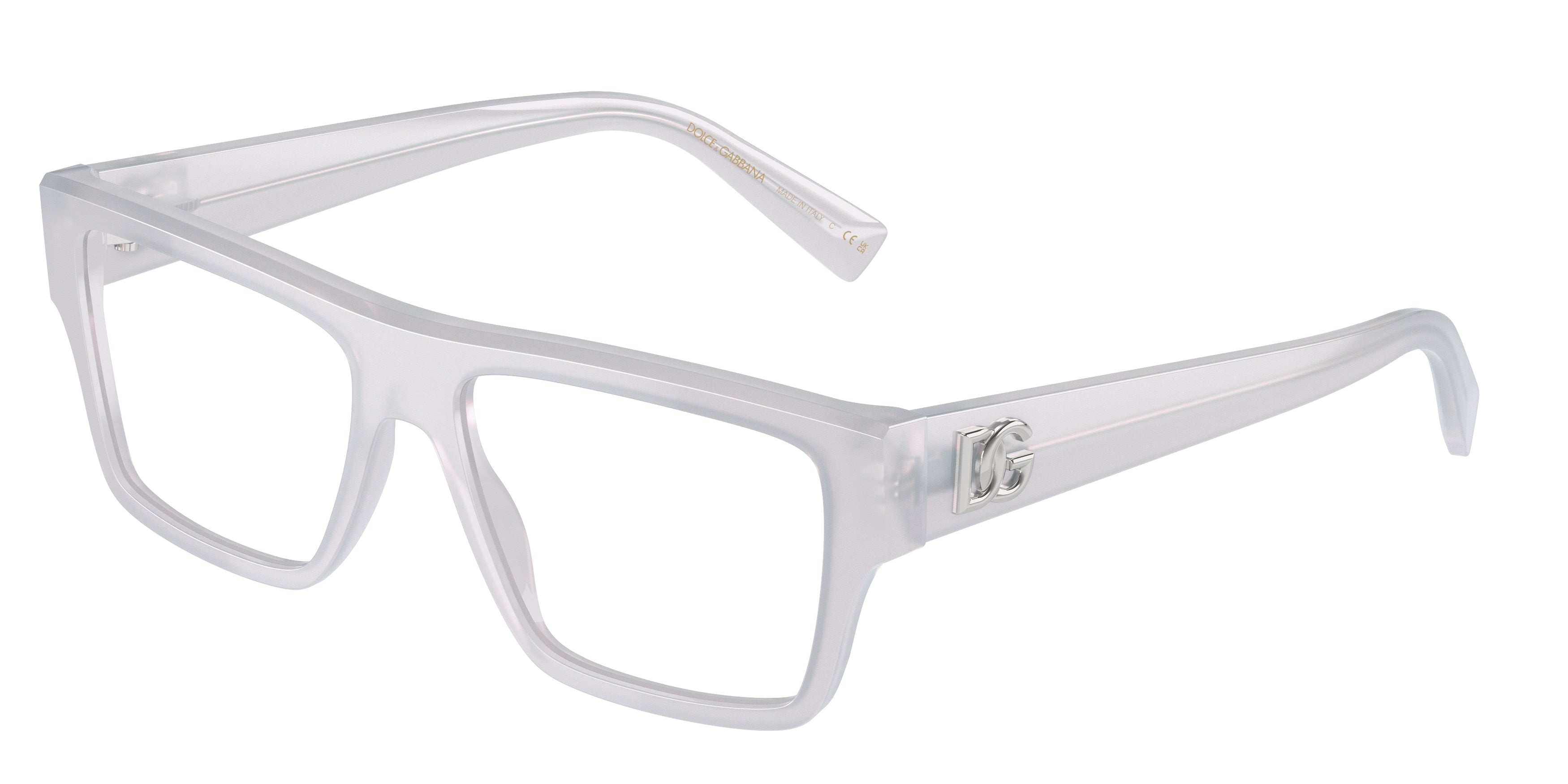 DOLCE & GABBANA DG3382 Square Eyeglasses  3420-Opal Crystal 55-145-16 - Color Map Transparent