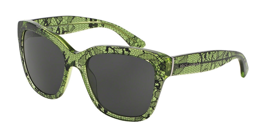 DOLCE & GABBANA LACE DG4226 Square Sunglasses  297587-CHANTILLY LACE/TR GREEN 56-19-140 - Color Map green