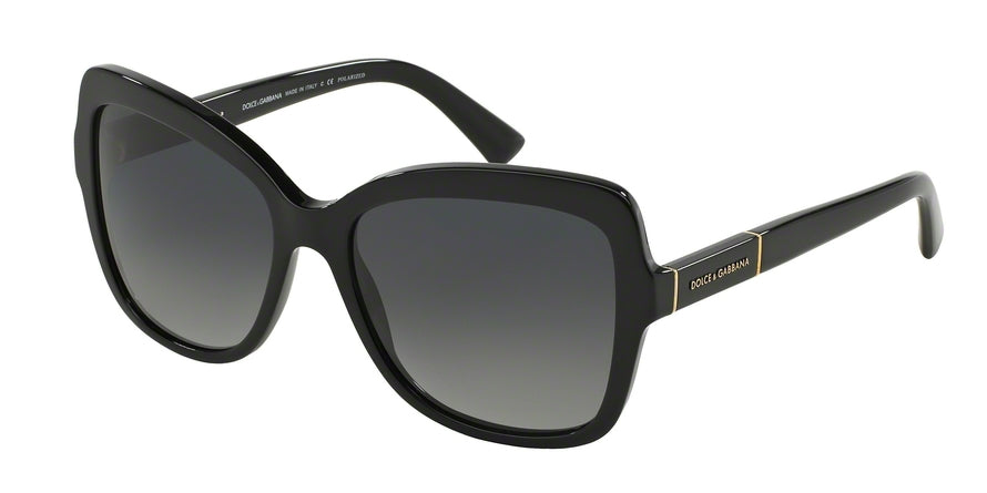 DOLCE & GABBANA LOGO PLAQUE DG4244 Square Sunglasses  501/T3-BLACK 57-17-140 - Color Map black