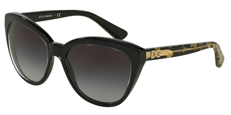 DOLCE & GABBANA DG4250 Cat Eye Sunglasses  29178G-CRYSTAL ON BLACK 56-17-140 - Color Map black