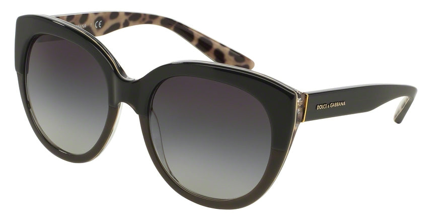 DOLCE & GABBANA DG4259 Round Sunglasses  28578G-TOP BLACK ON LEO 56-20-140 - Color Map black