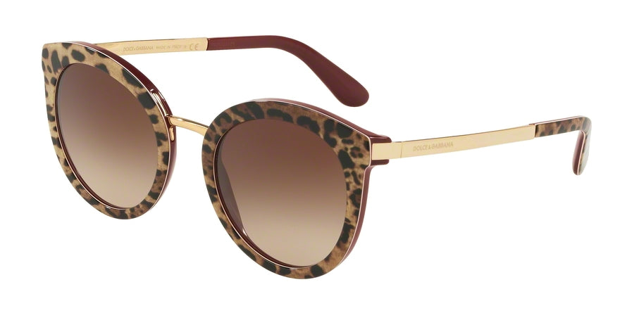 DOLCE & GABBANA DG4268F Round Sunglasses  315513-LEO ON BORDEAUX 52-22-140 - Color Map black