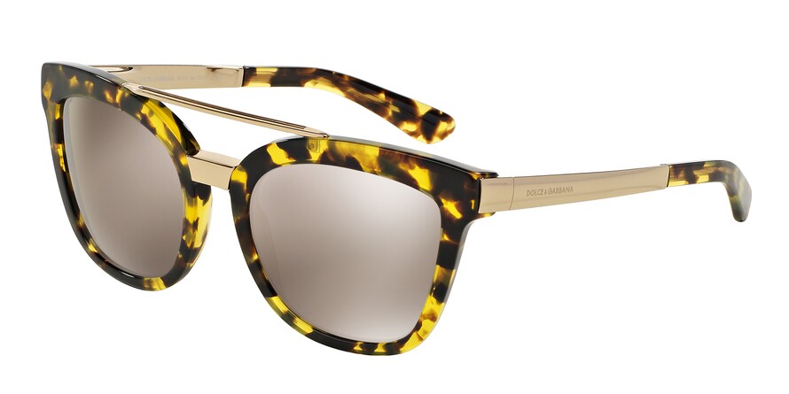 DOLCE & GABBANA DG4269 Square Sunglasses  29695A-CUBE HAVANA LEMON 54-20-140 - Color Map yellow