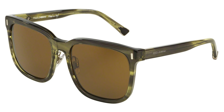 DOLCE & GABBANA DG4271 Square Sunglasses  292673-STRIPED OLIVE GREEN 56-19-140 - Color Map green