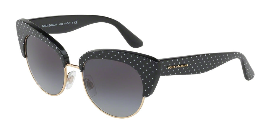 DOLCE & GABBANA DG4277 Cat Eye Sunglasses  31268G-POIS WHITE ON BLACK 52-17-140 - Color Map black