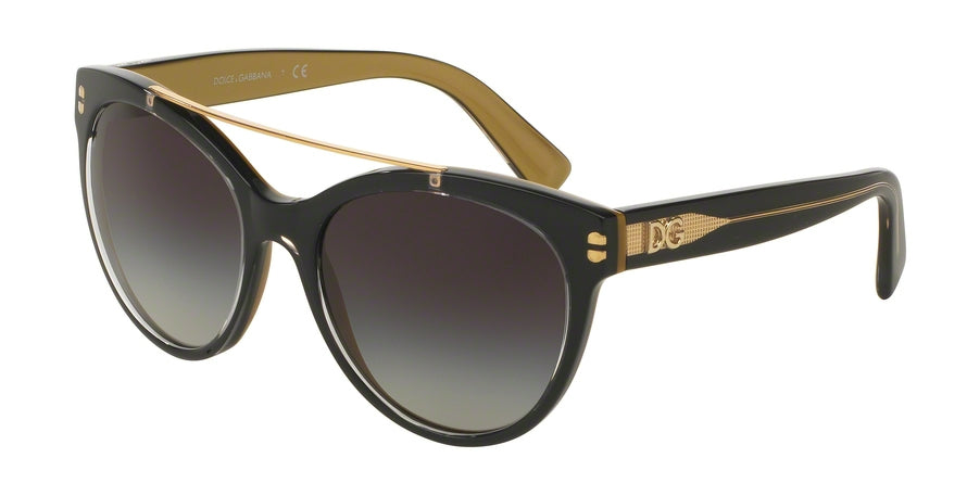 DOLCE & GABBANA DG4280 Butterfly Sunglasses  29558G-TOP BLACK ON GOLD 57-19-140 - Color Map black