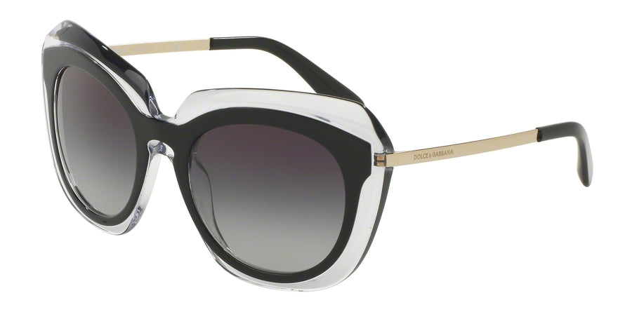 DOLCE & GABBANA DG4282 Butterfly Sunglasses  675/8G-TOP BLACK ON TRANSPARENT 54-21-140 - Color Map black