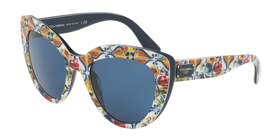 DOLCE & GABBANA DG4287 Cat Eye Sunglasses  307880-PRINT MAJOLICA ON BLUE 53-21-140 - Color Map multi