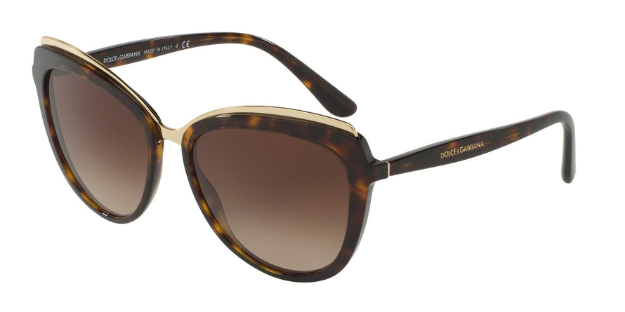 DOLCE & GABBANA DG4304F Cat Eye Sunglasses  502/13-HAVANA 57-17-140 - Color Map havana