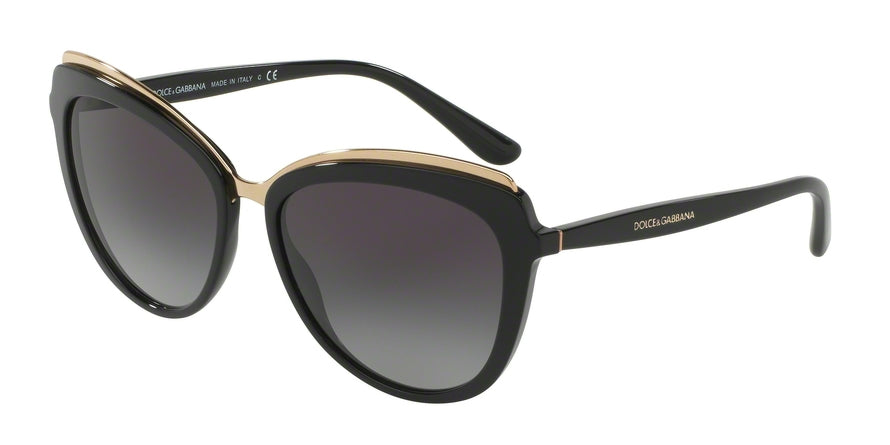 DOLCE & GABBANA DG4304 Cat Eye Sunglasses  501/8G-BLACK 57-17-140 - Color Map black