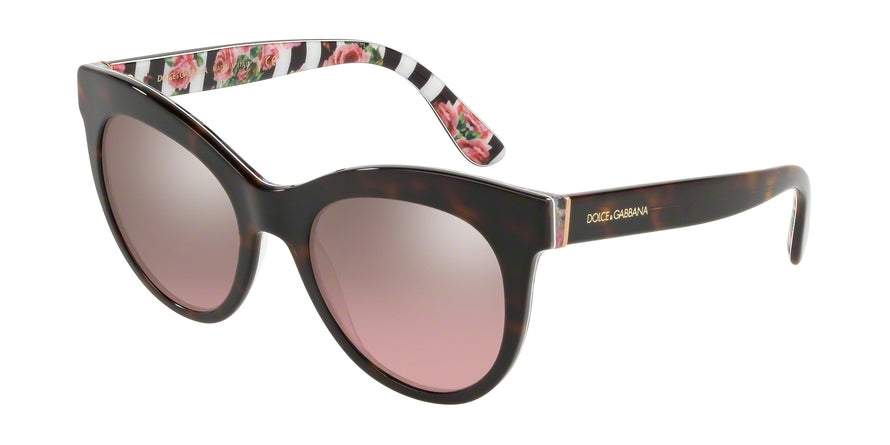 DOLCE & GABBANA DG4311F Oval Sunglasses  31667E-HAVANA ON PRINT ROSE 53-20-140 - Color Map havana