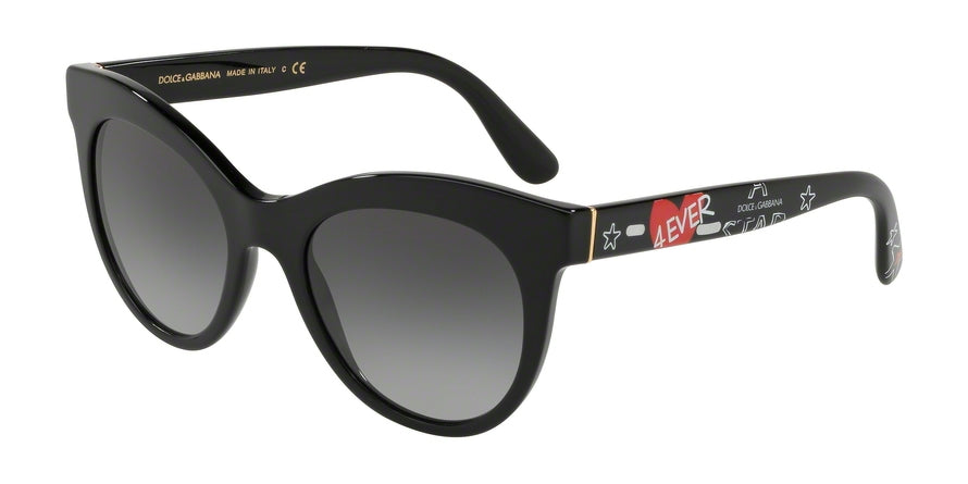 DOLCE & GABBANA DG4311F Oval Sunglasses  31808G-BLACK 53-20-140 - Color Map black