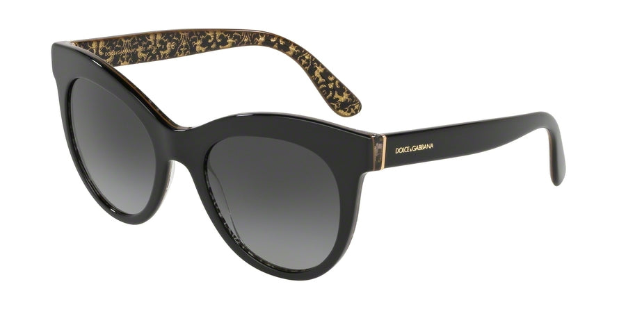 DOLCE & GABBANA DG4311 Phantos Sunglasses  32158G-BLACK ON DAMASCUS GLITTER BLAC 51-20-140 - Color Map black