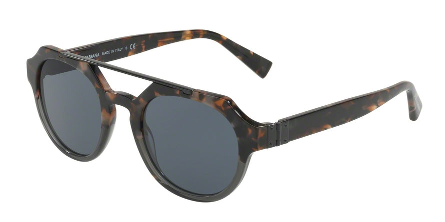 DOLCE & GABBANA DG4313F Irregular Sunglasses  3145R5-BLUE HAVANA/GREY 50-22-140 - Color Map blue