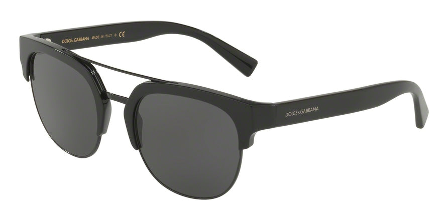 DOLCE & GABBANA DG4317F Square Sunglasses  501/87-BLACK 55-21-145 - Color Map black